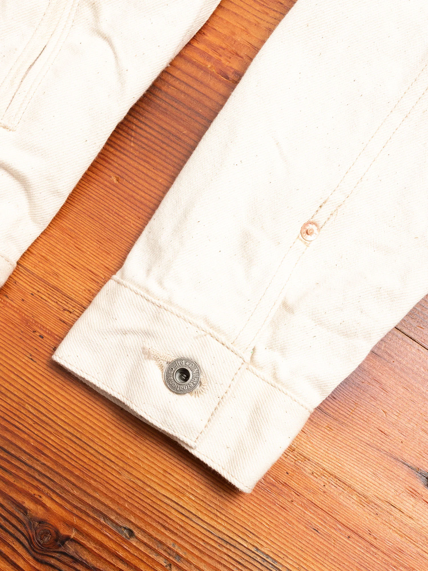02516P-OGW "Organic Cotton White" 14oz Selvedge Denim Jacket - Image 5