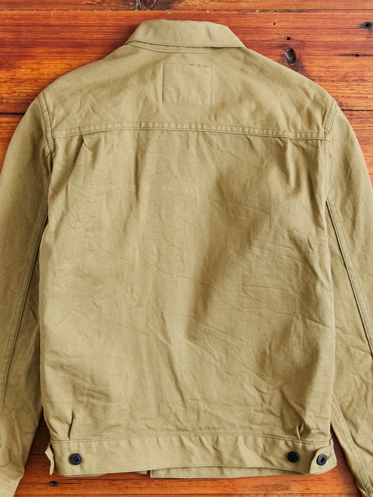 02517-BRD "British Drill" Selvedge Katsuragi Jacket in Beige - Image 13
