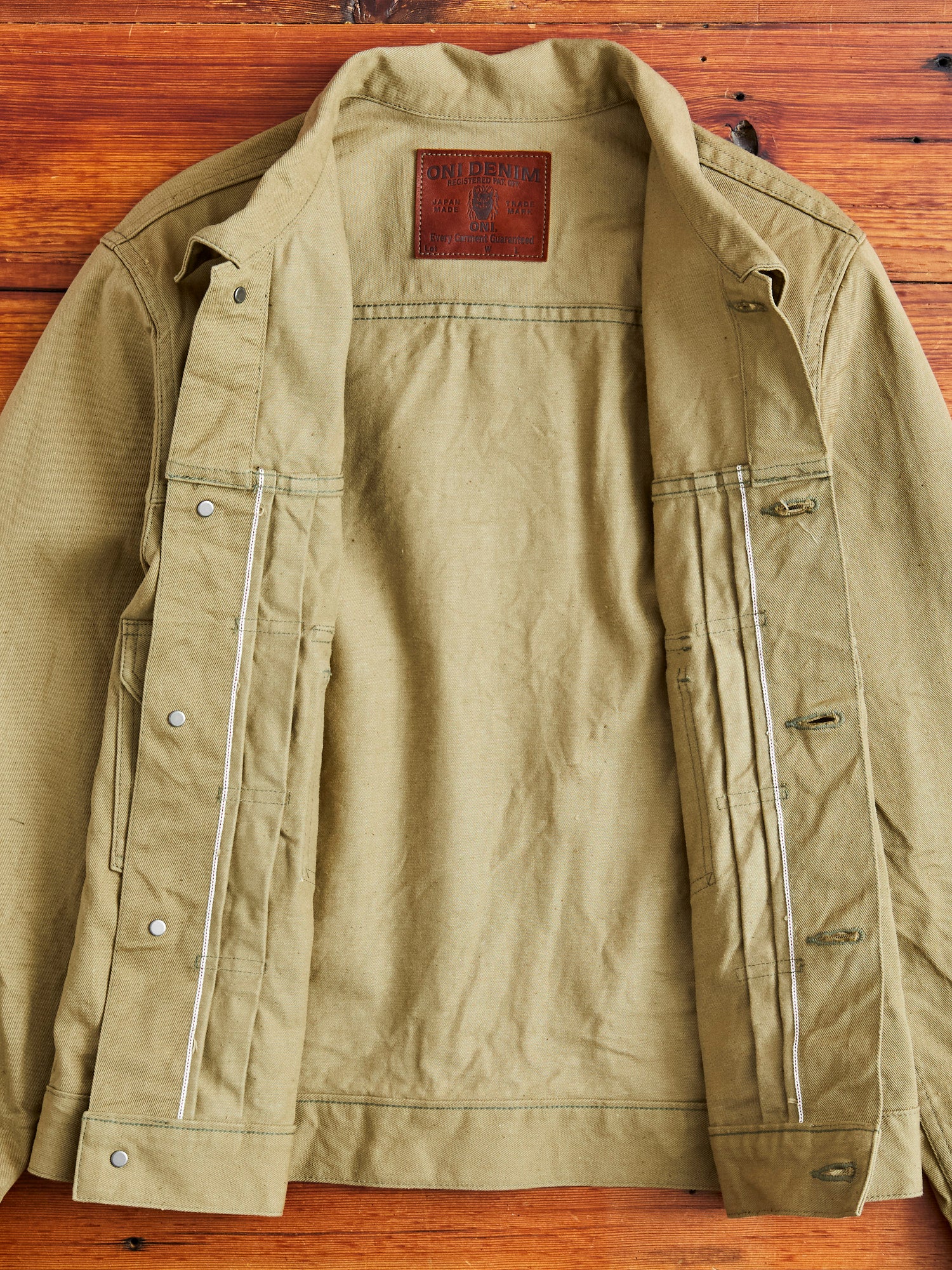 02517-BRD "British Drill" Selvedge Katsuragi Jacket in Beige - Image 7