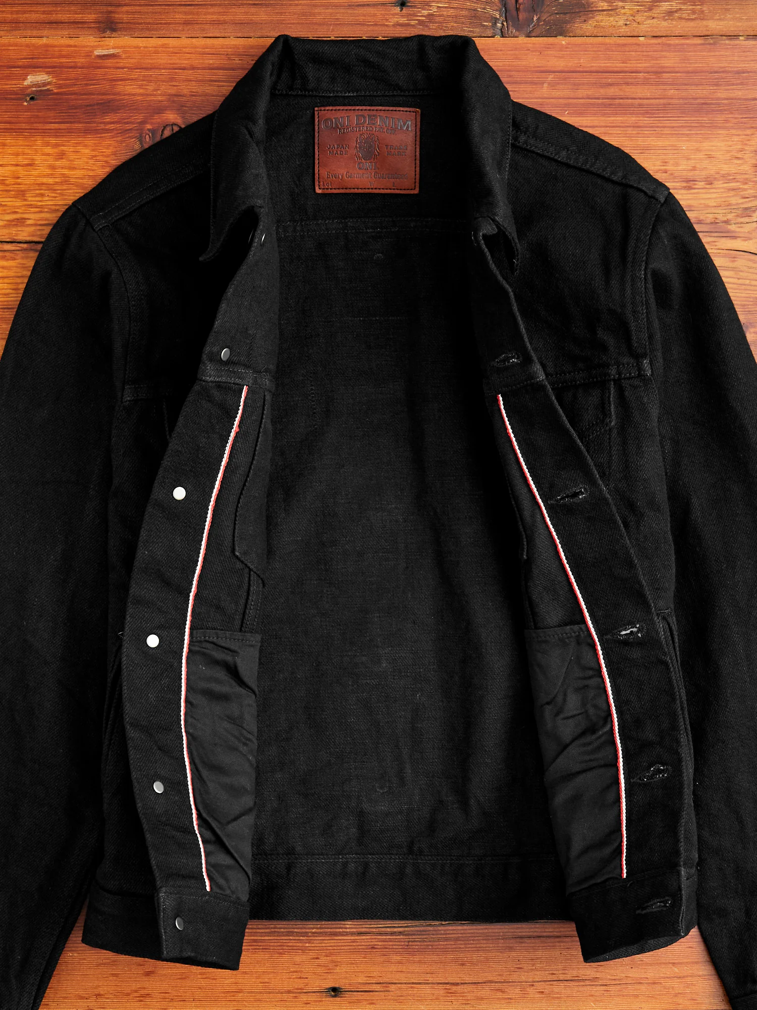 02527PRZ-BK "Secret Denim" 20oz Black Selvedge Denim Jacket - Image 4