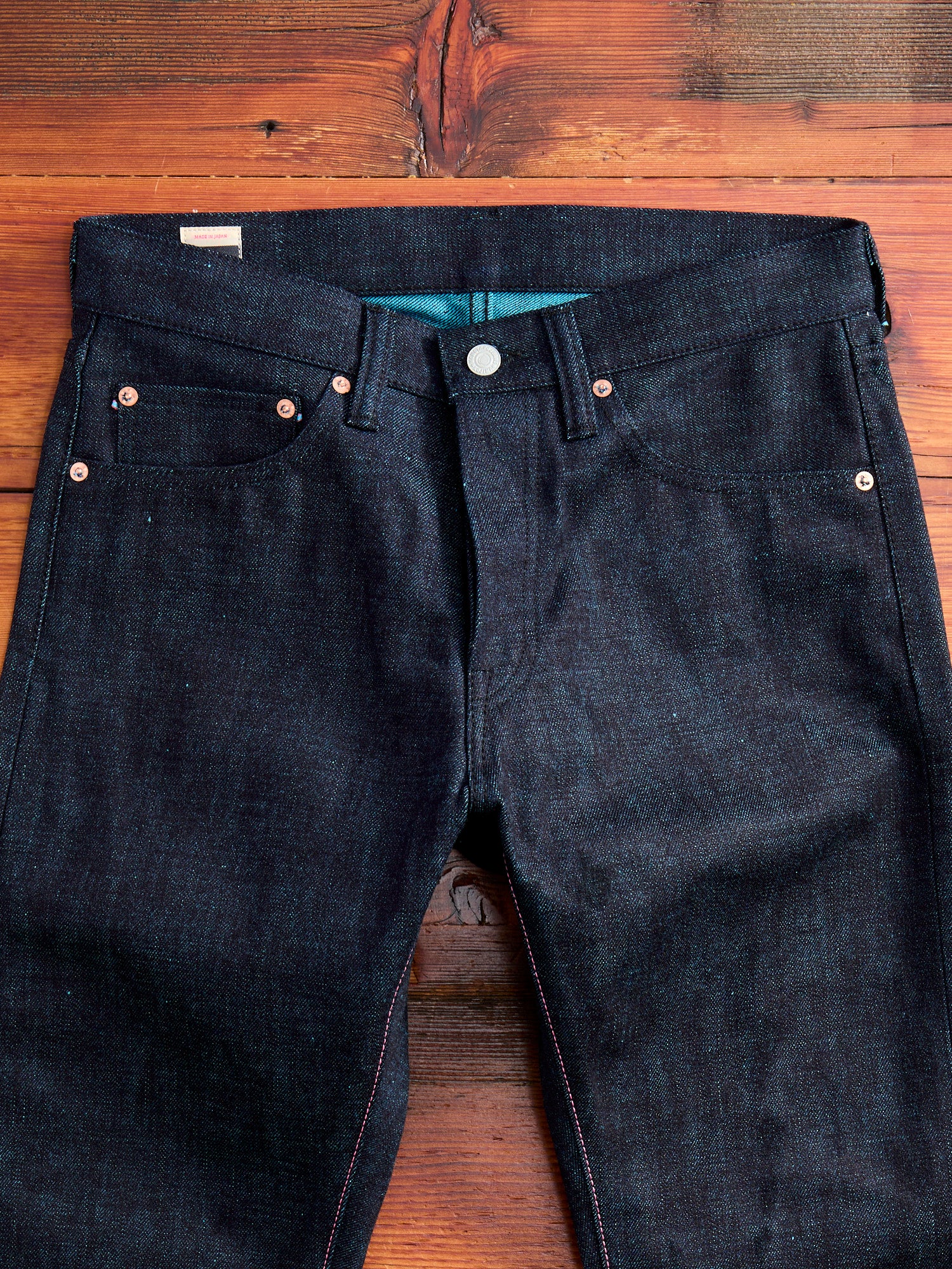 0405-IMSP "Indigo Mint" 15.7oz Selvedge Denim - High Tapered Fit - Image 6