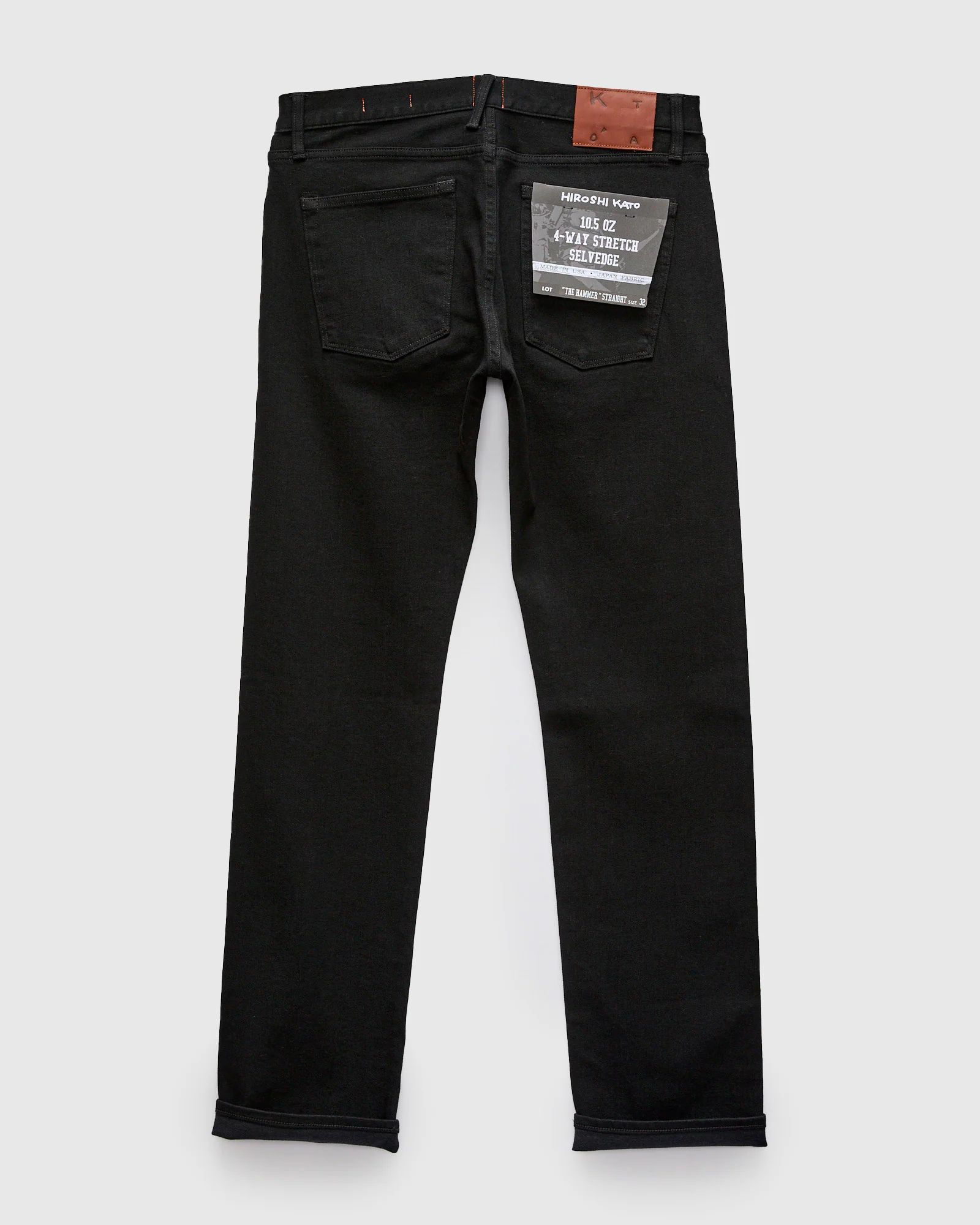 10.5oz Black Stretch Selvedge Denim - Hammer Straight - Image 3