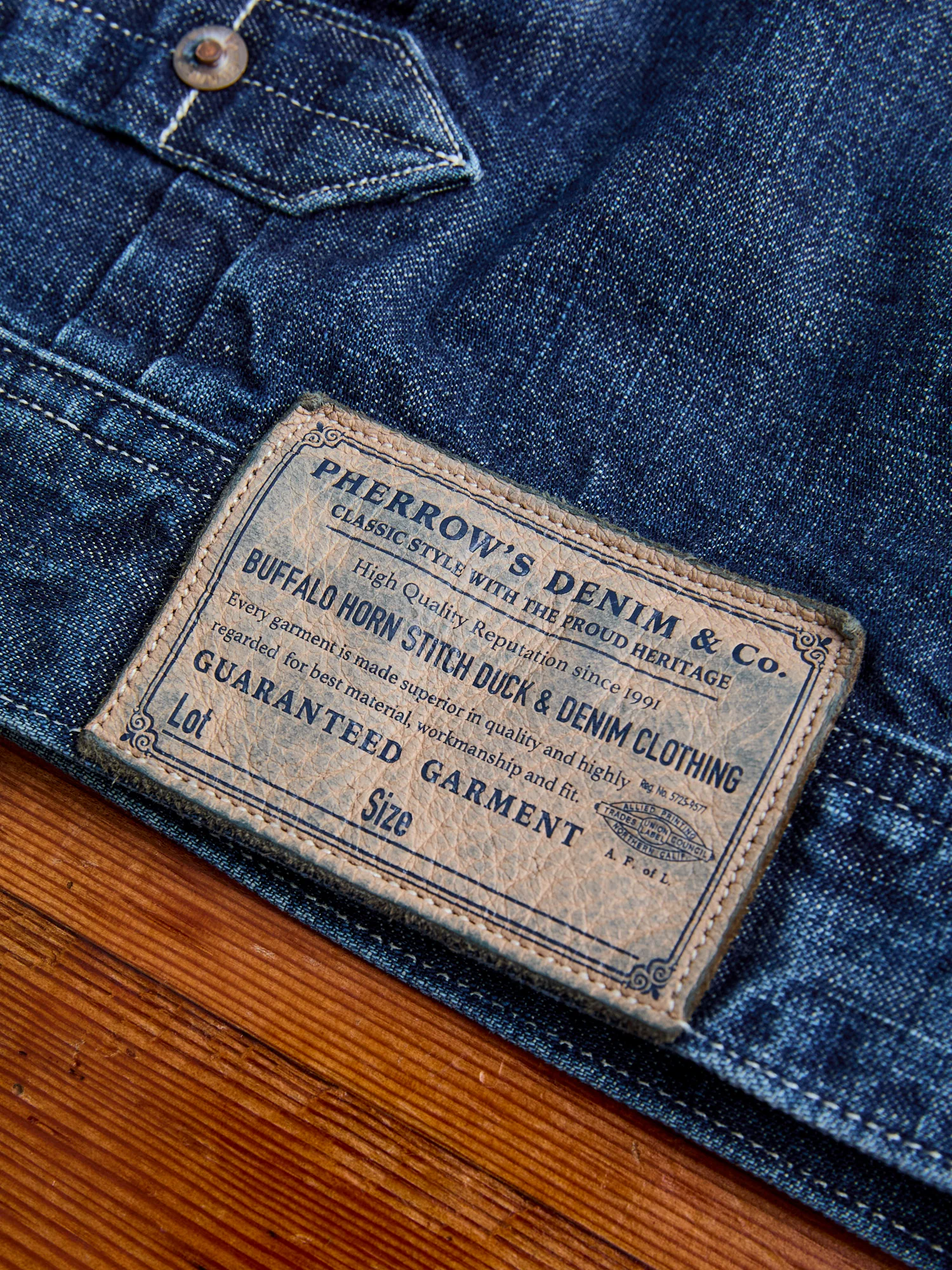10.5oz Selvedge Denim Miner's Jacket in Washed Indigo - Image 13