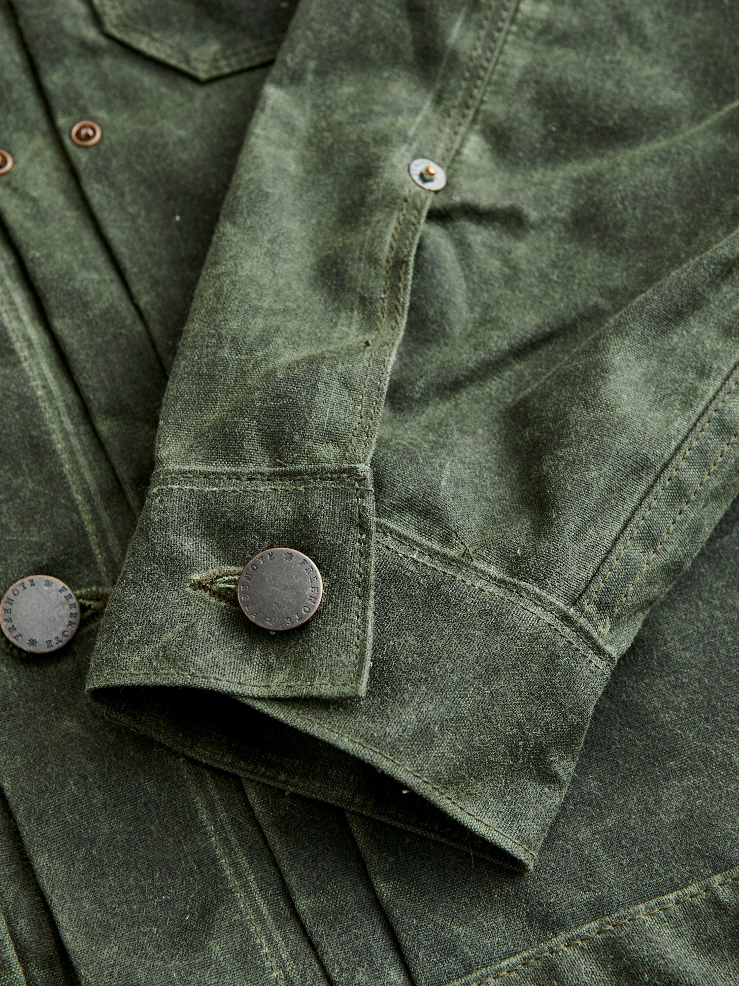 10oz Waxed Canvas Riders Jacket in Olive - Image 15