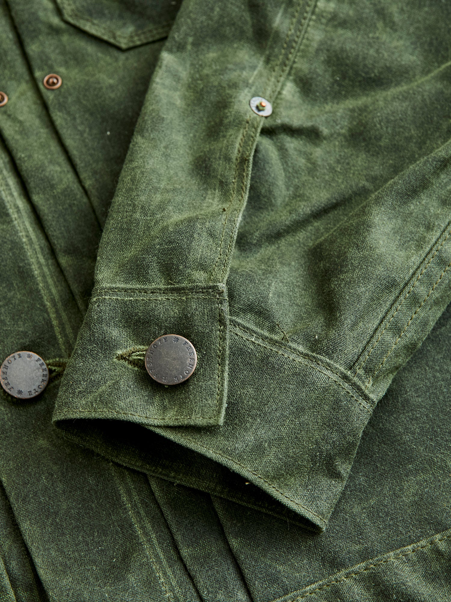 10oz Waxed Canvas Riders Jacket in Olive - Image 3