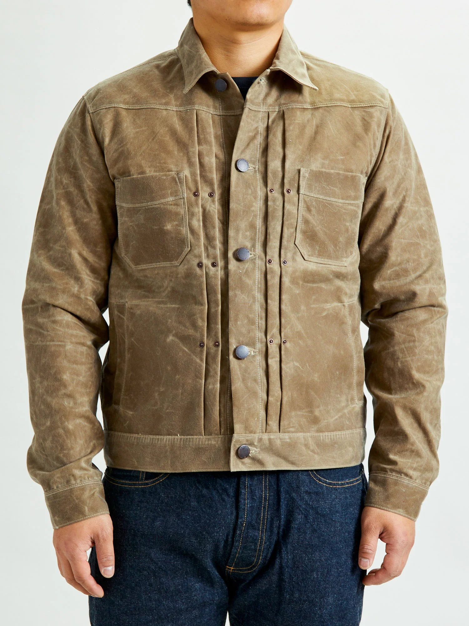 10oz Waxed Canvas Riders Jacket in Tumbleweed - Image 2