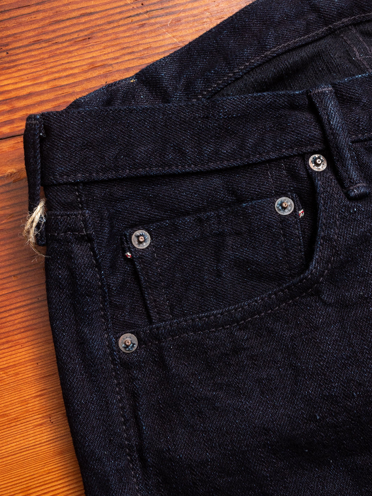 1110SR-BK "Super Rough" 15.5oz Indigo/Black Selvedge Denim - Tapered Fit - Image 5