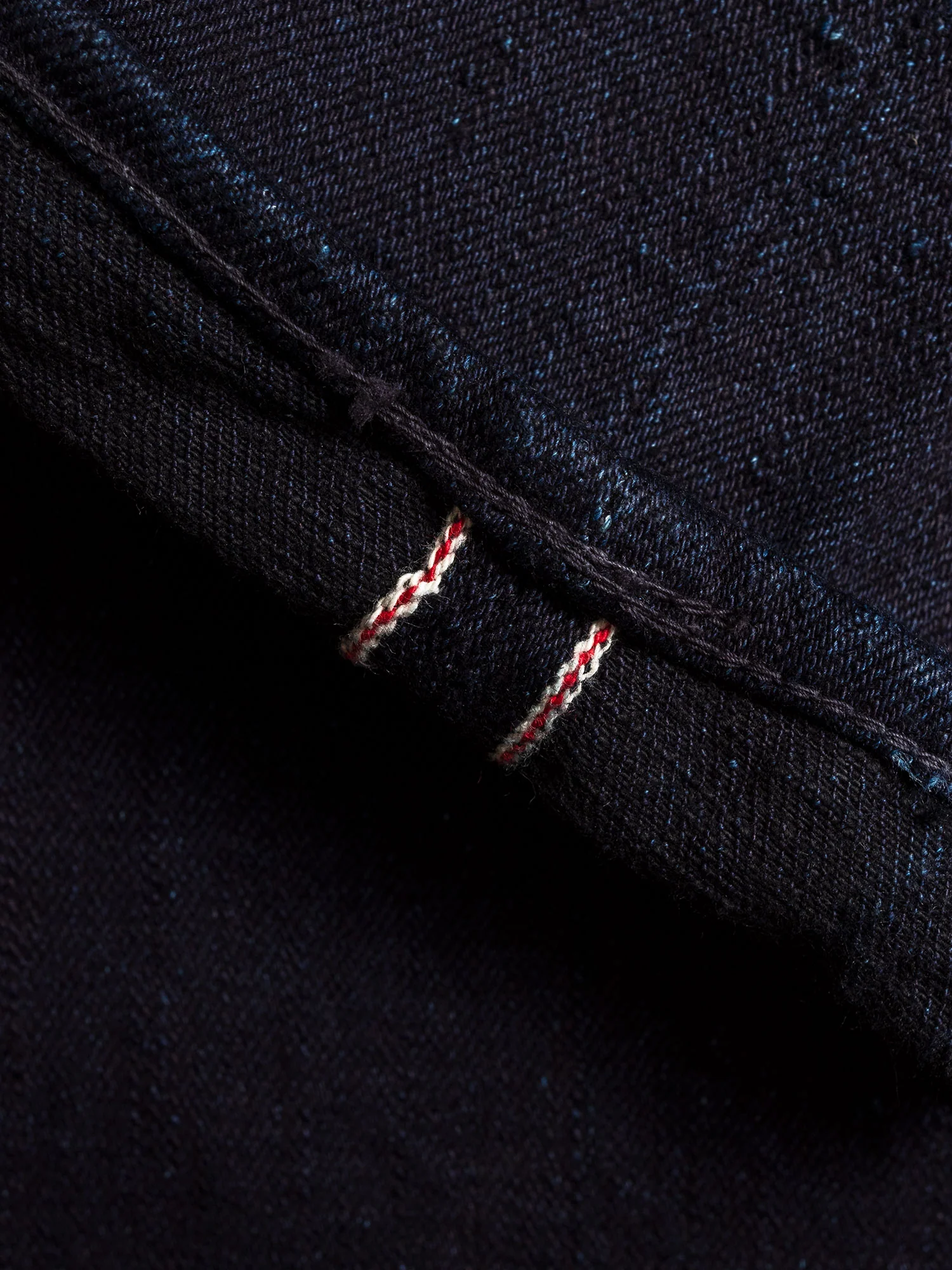 1110SR-BK "Super Rough" 15.5oz Indigo/Black Selvedge Denim - Tapered Fit - Image 9