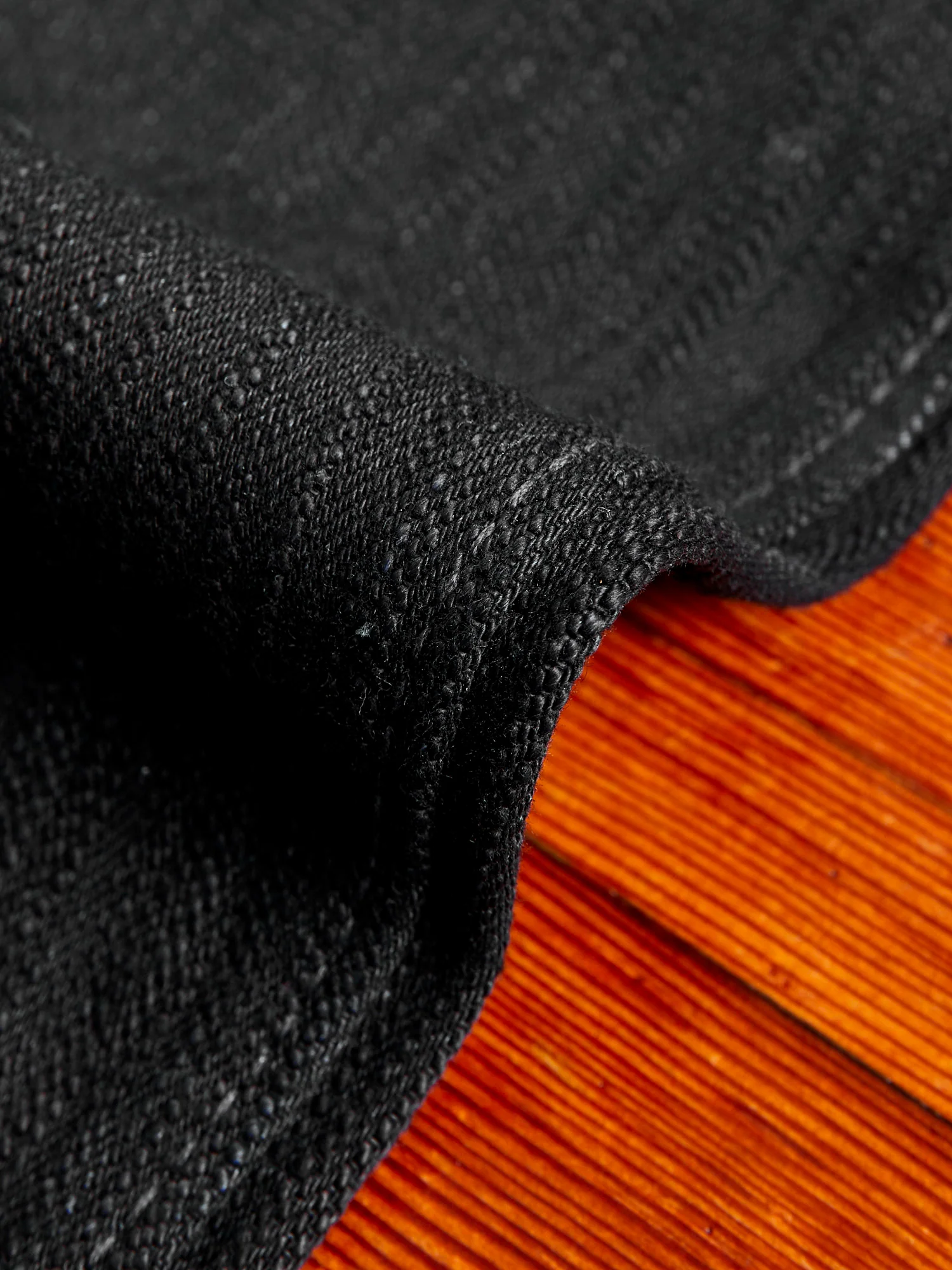 1167-WBK 13oz Rinsed Stretch Double Black Selvedge Denim - Relaxed Tapered Fit - Image 8