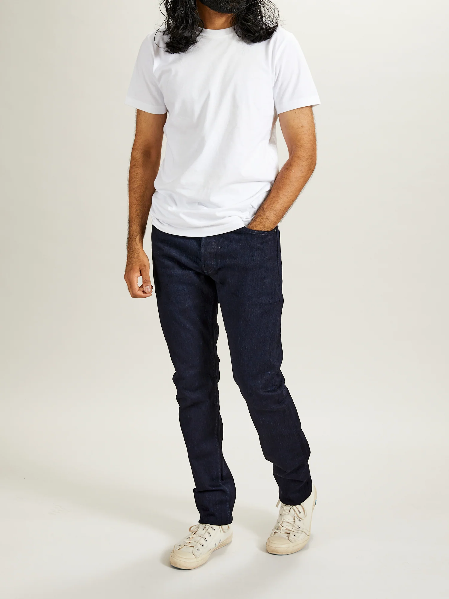 1167-WID 13oz Rinsed Stretch Double Indigo Selvedge Denim - Relaxed Tapered Fit - Image 13