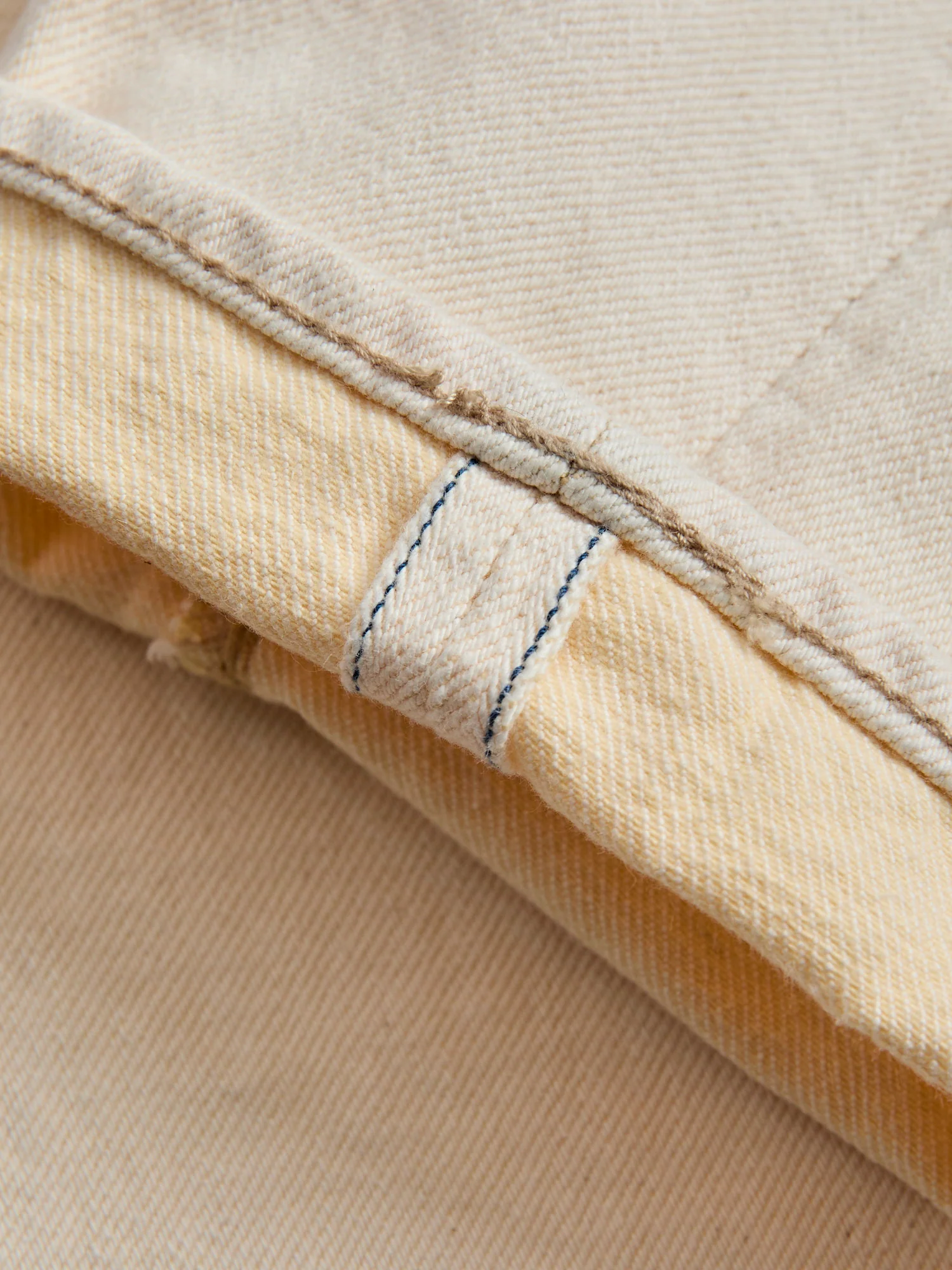 1172-2 "Ecru Beige" 14oz Rinsed Selvedge Denim - Relaxed Tapered Fit - Image 12