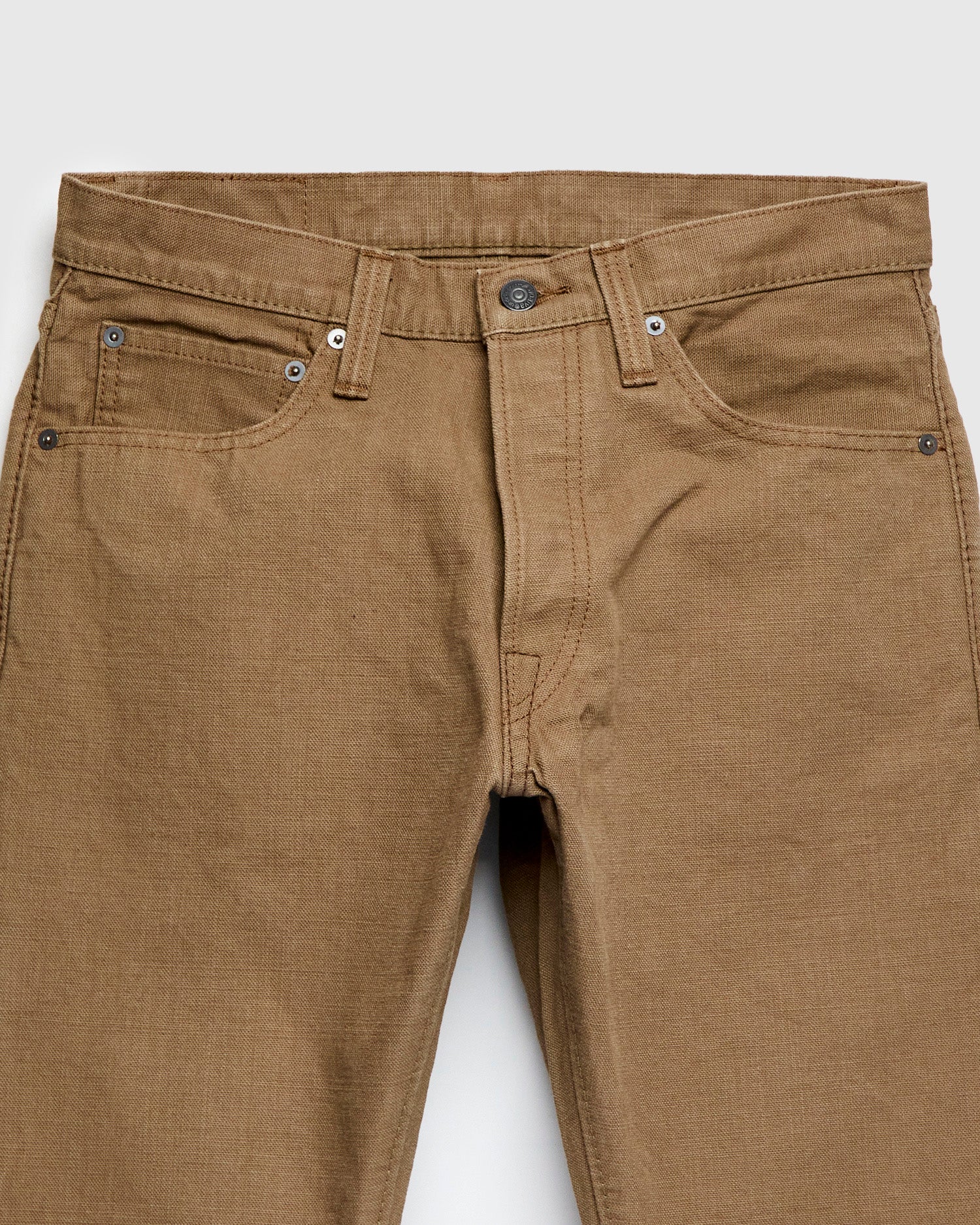 1175 "Khaki Beige" 13.5oz Duck Canvas Pants - Relaxed Tapered Fit - Image 4