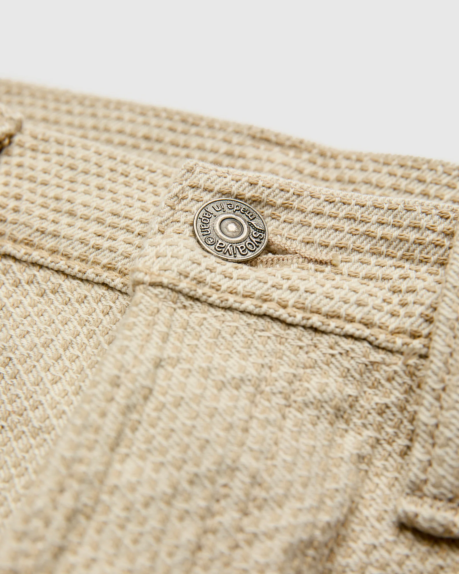 1177-IV Ivory x Beige Sashiko Denim - Relaxed Tapered Fit - Image 6