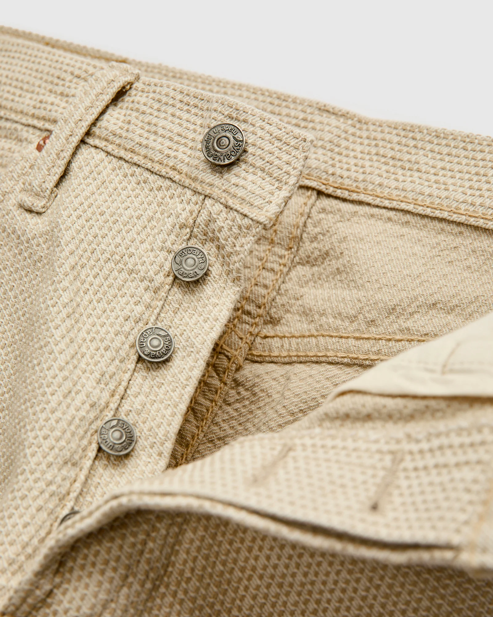 1178-IV Ivory x Beige Sashiko Denim - Regular Straight Fit - Image 7