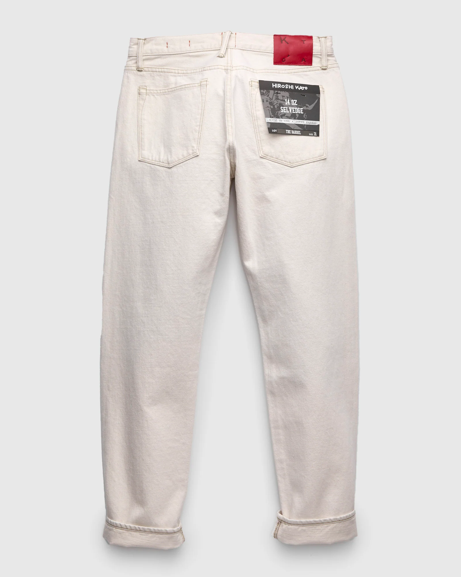 14oz "Ecru" Natural Slub Selvedge Denim - Barrel Wide Straight - Image 3