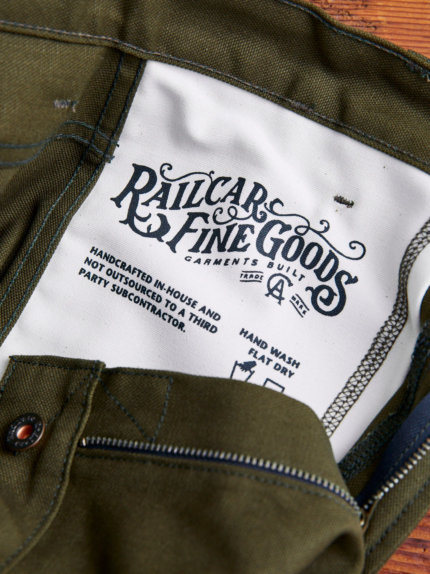 12oz Canvas Flight Trouser in Seaweed Green - Image 7