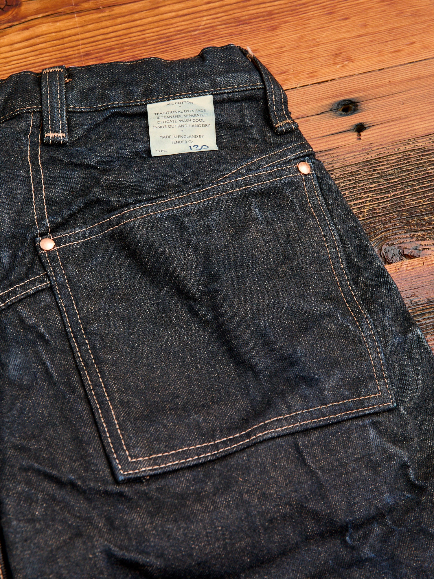 130 "Wattle Overdye" 16oz Selvedge Denim - High Rise Taper Fit - Image 13