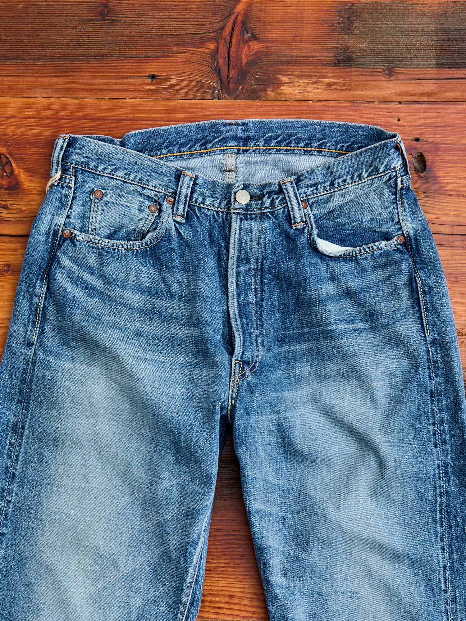 0105SS "Dartford" 11.5oz Washed Selvedge Denim - Wide Fit - Image 3