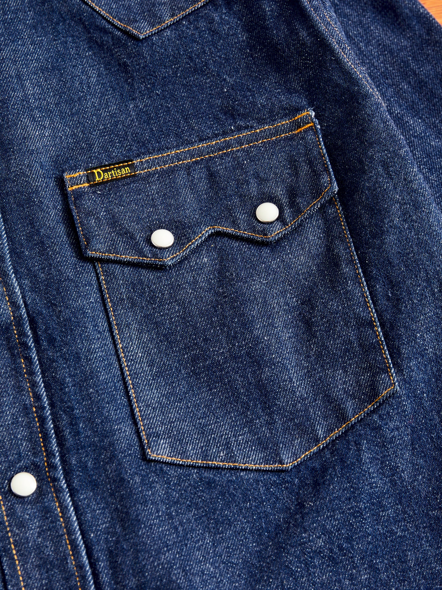 13oz Denim Western Shirt in Natural Indigo - Image 4