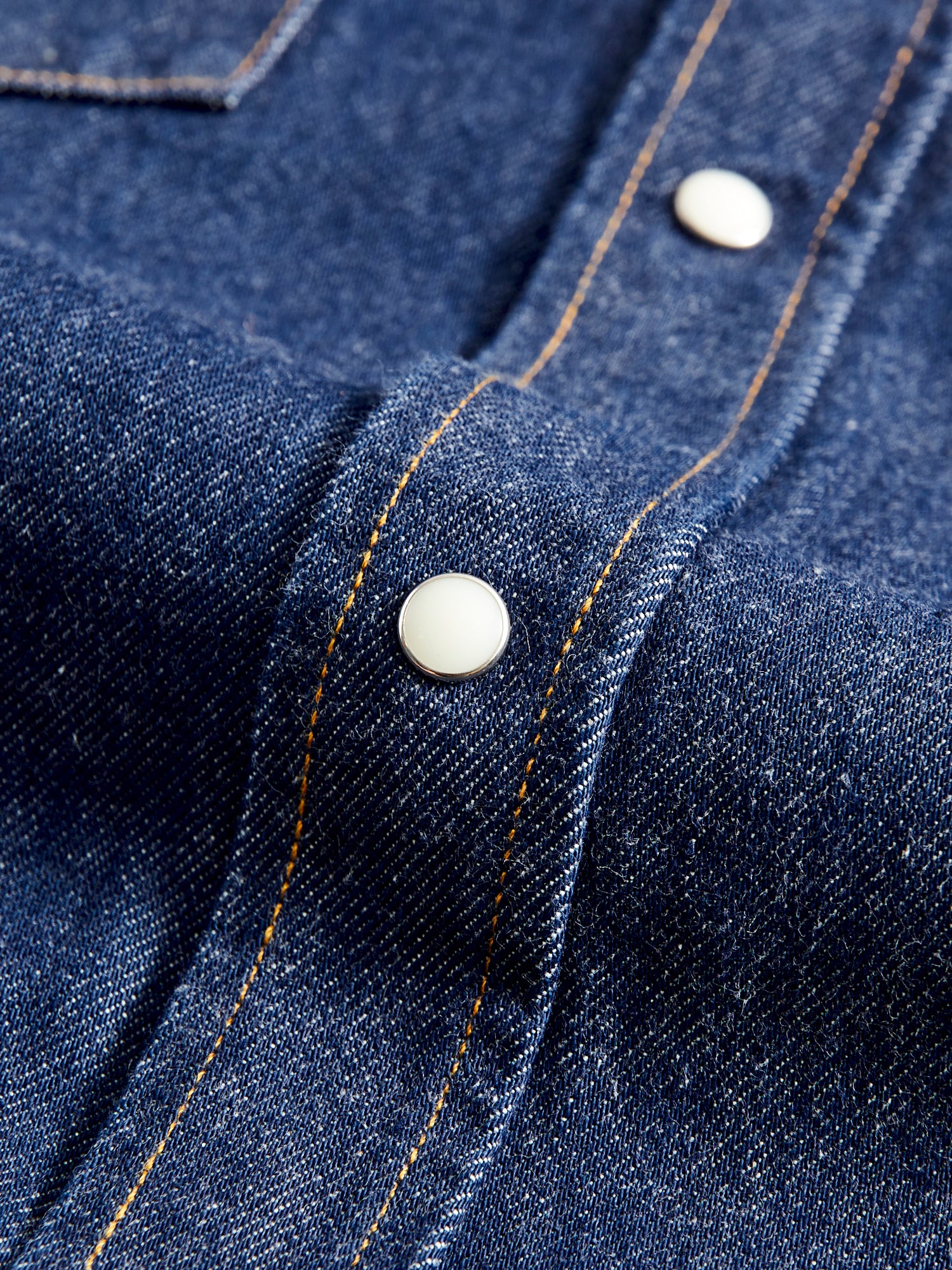 13oz Denim Western Shirt in Natural Indigo - Image 6