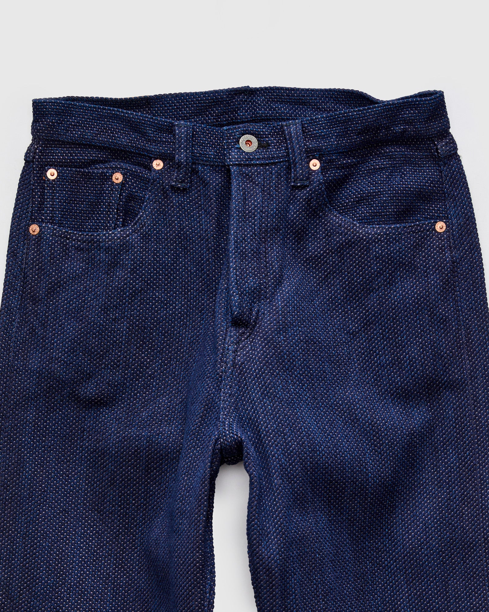 14.5oz Double-Yarn Sashiko Selvedge Jeans - Loose Straight Fit - Image 4