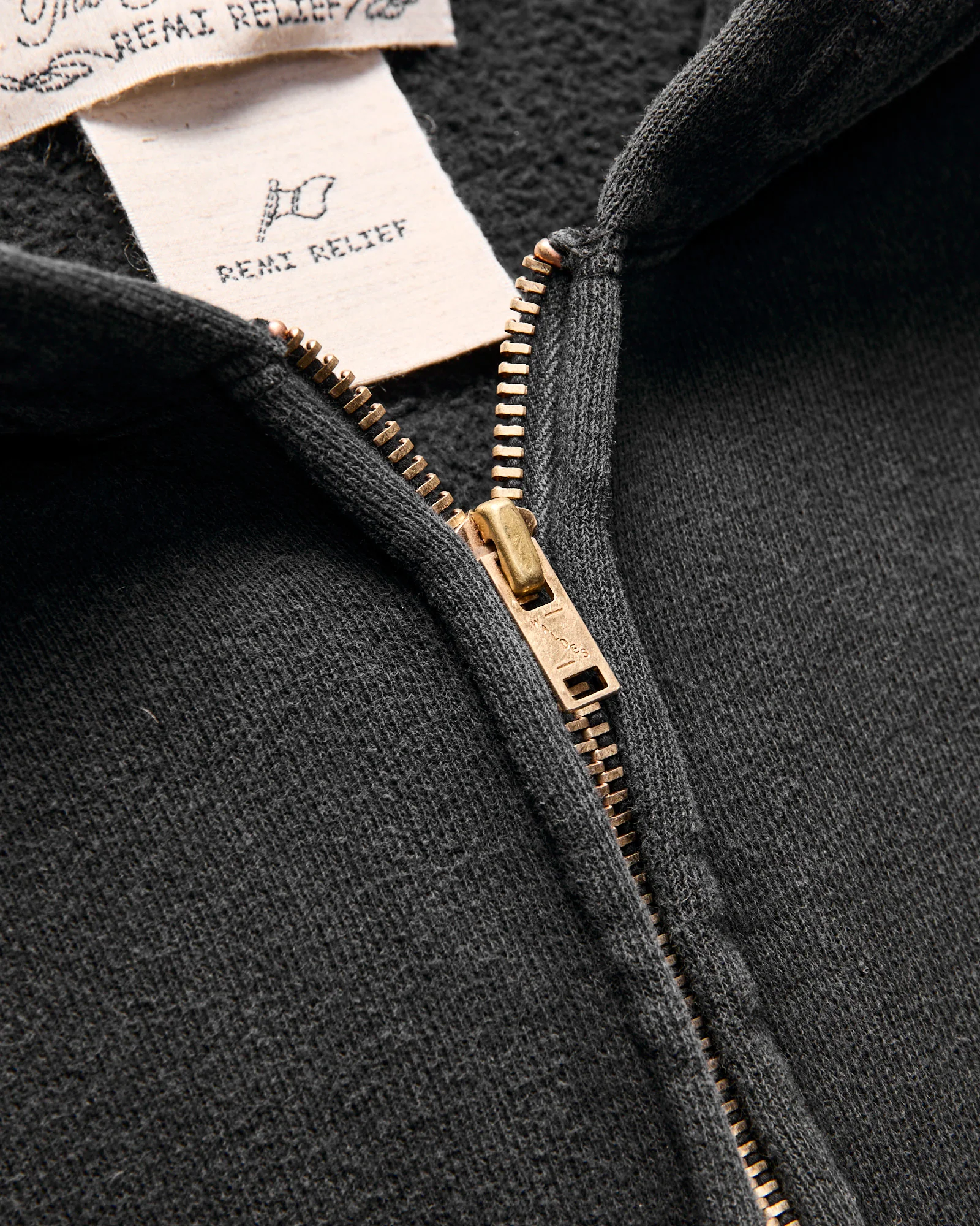 14G Brushed Fleece Zip Hoodie in Black - Image 5