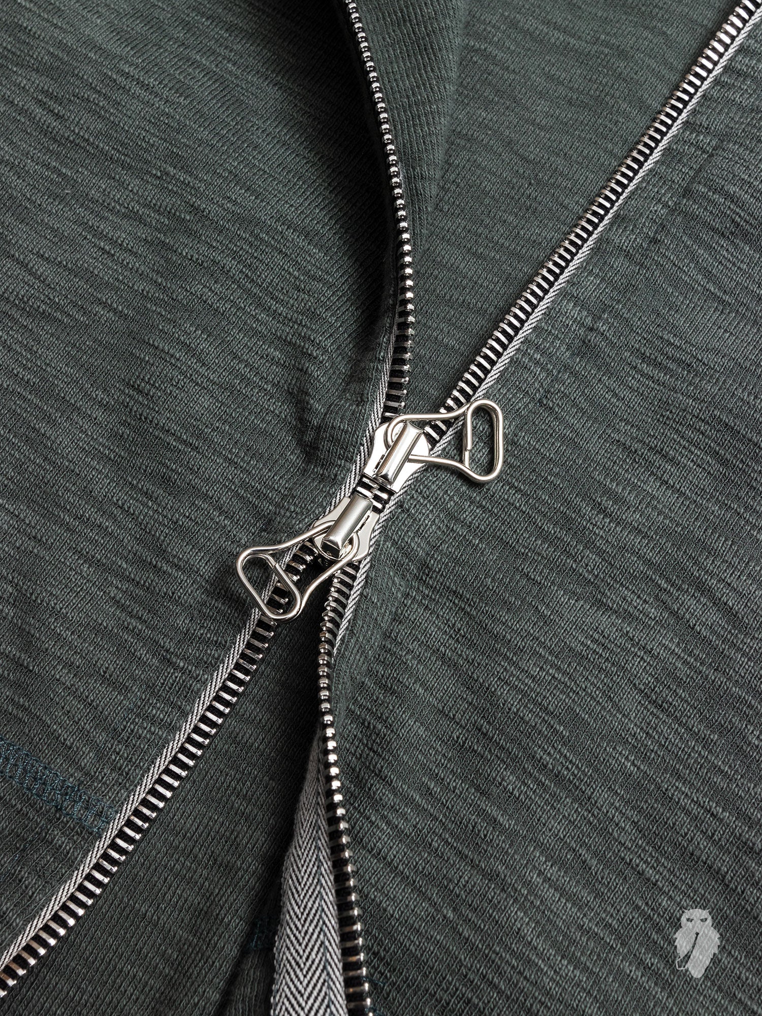 1x1 Slub Zip Hoodie in Pine - Image 4