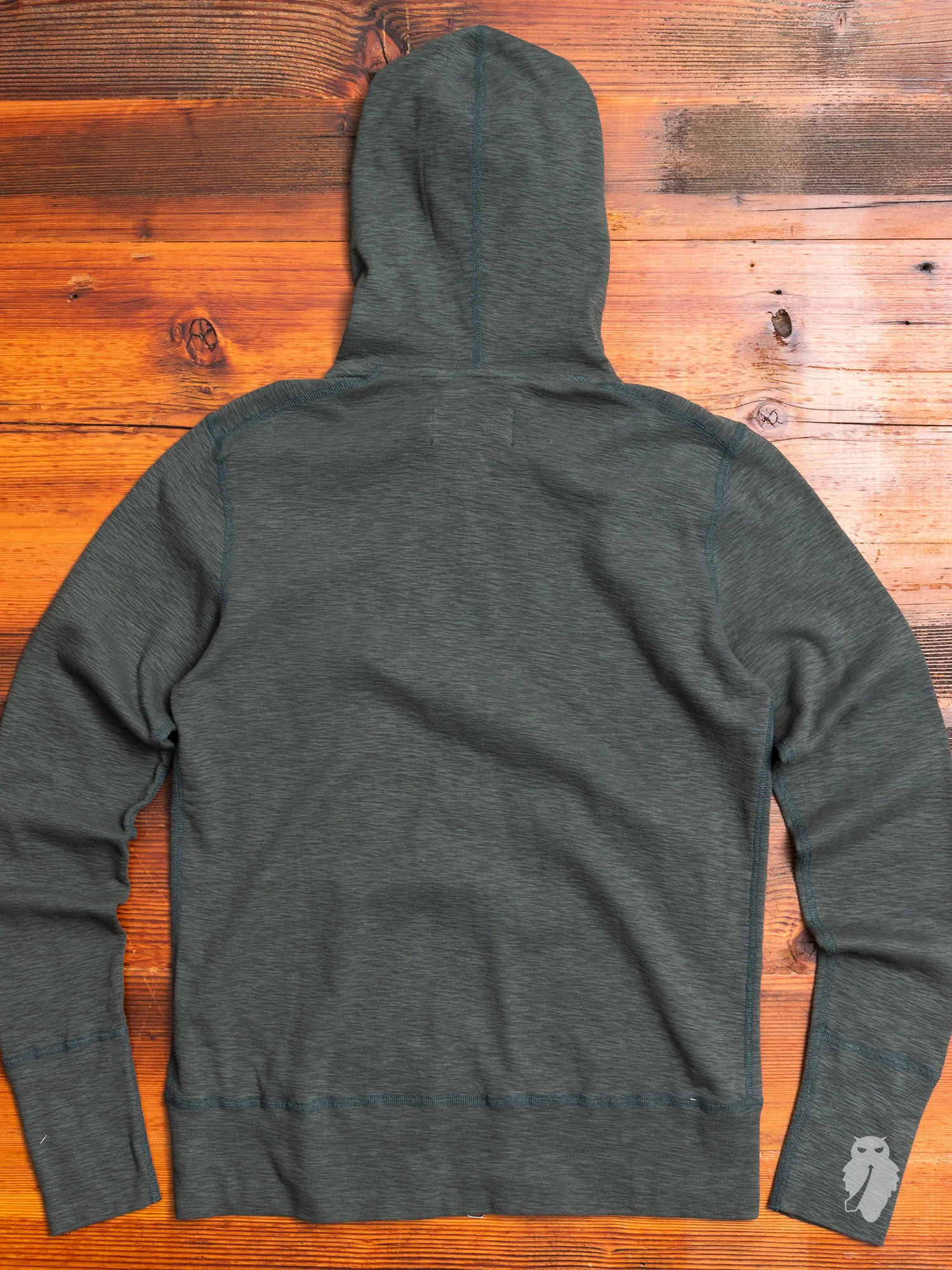 1x1 Slub Zip Hoodie in Pine - Image 7