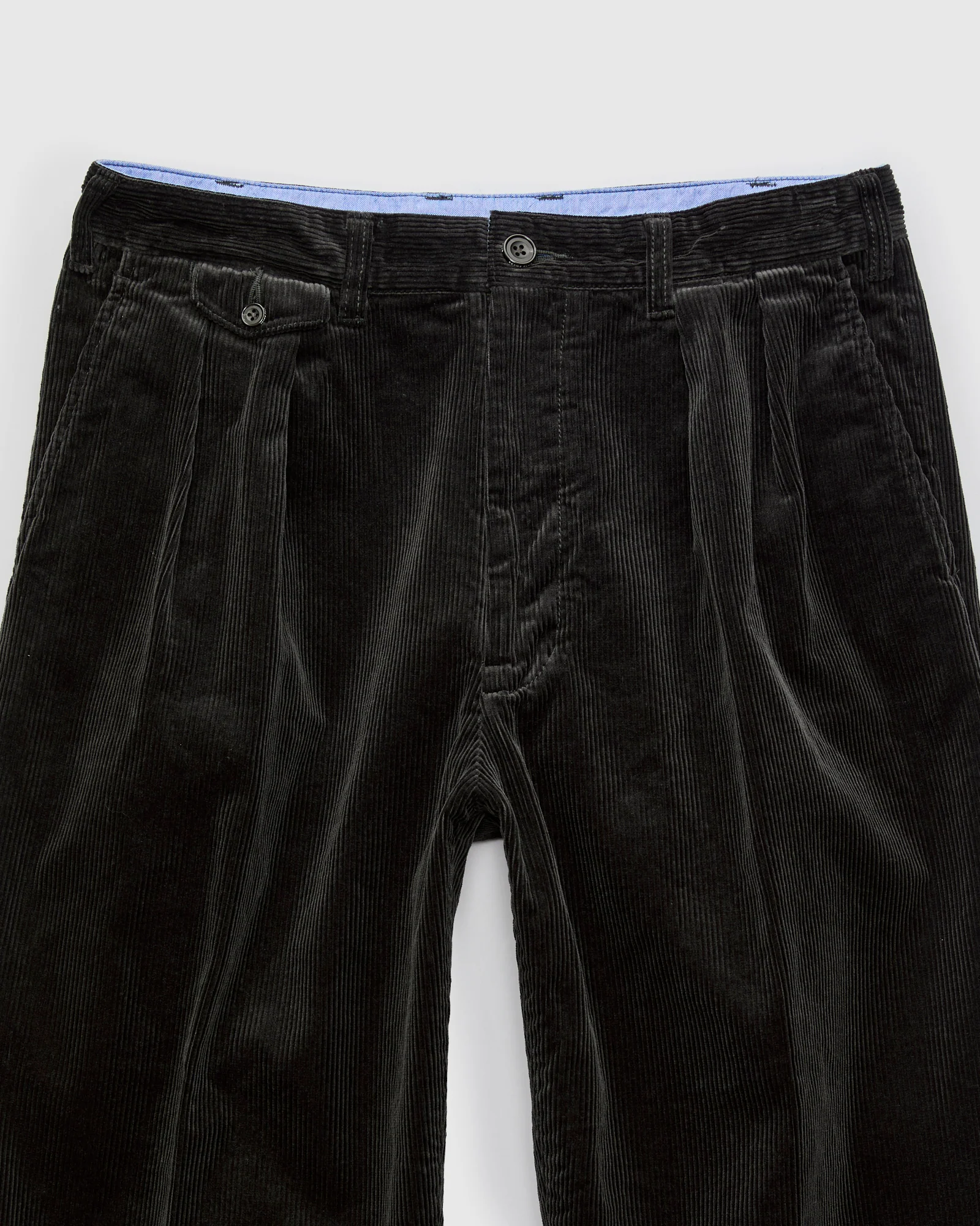 2-Pleat Corduroy Trousers in Charcoal - Image 4