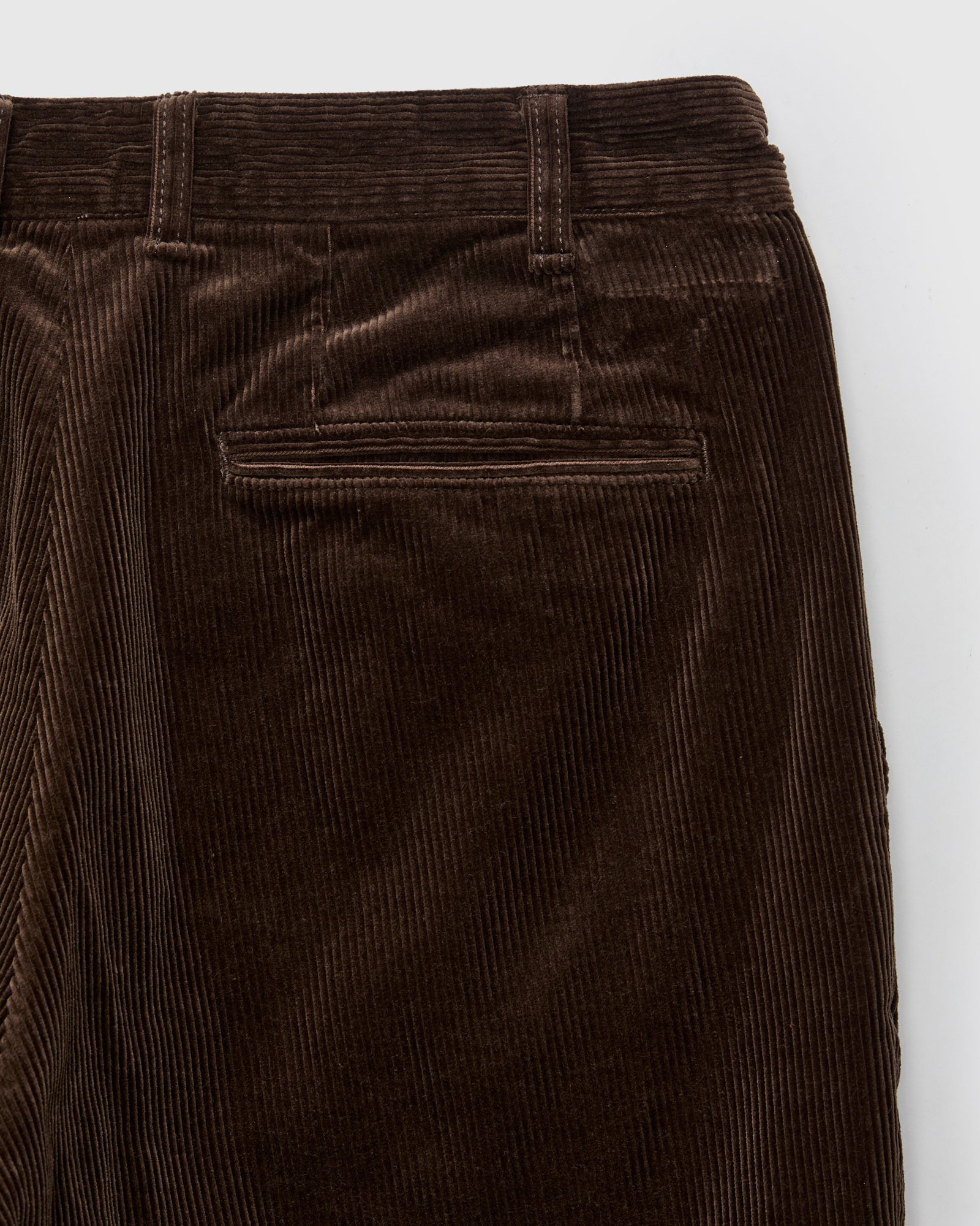 2-Pleat Corduroy Trousers in Dark Brown - Image 3