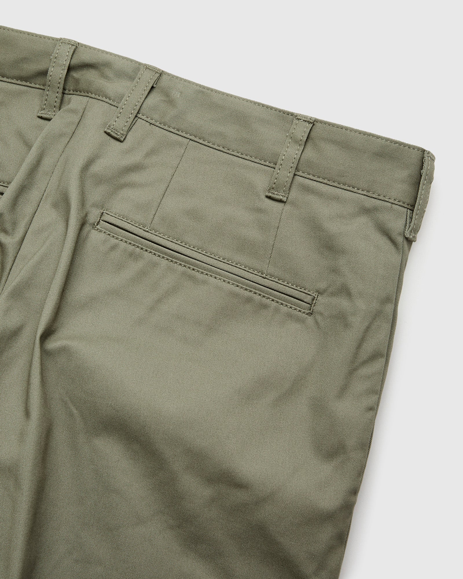 2-Pleat Twill Trousers in Olive - Image 8