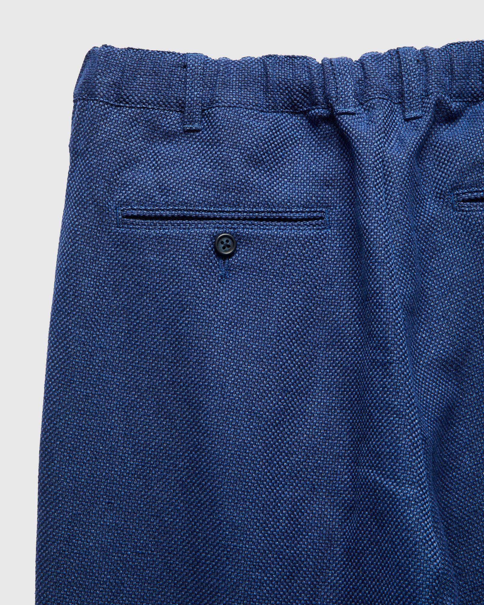 2-Pleats Cotton Linen Relax Trousers in Navy - Image 4