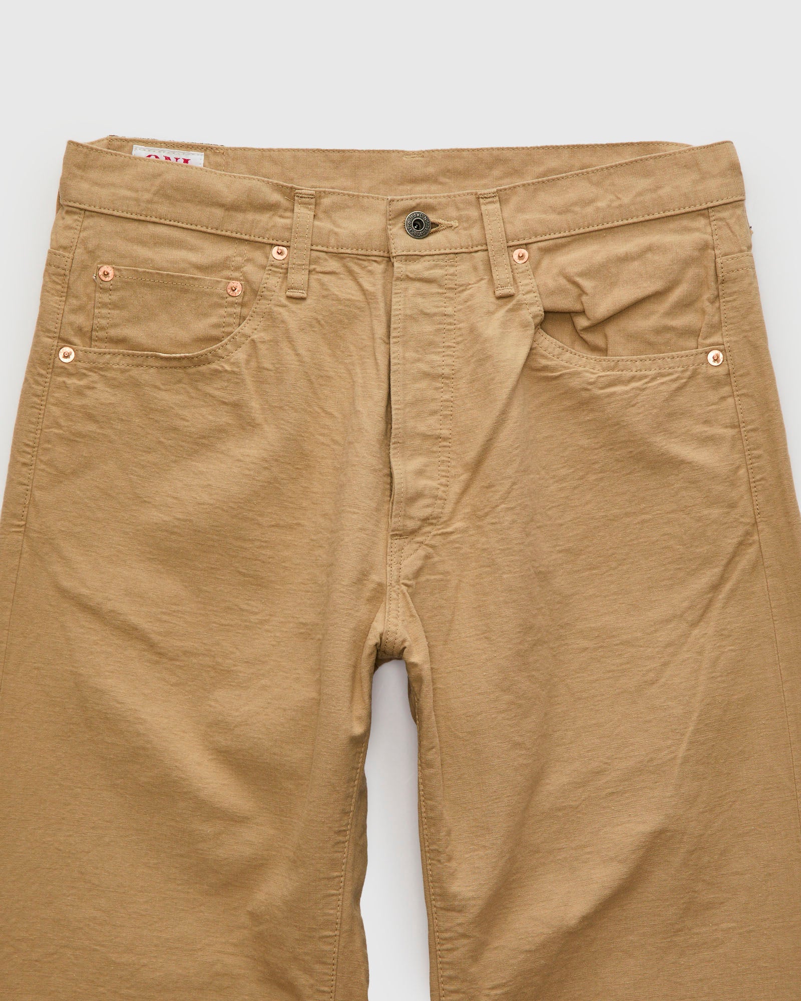 200-8BE "Beige Betacham" 8oz Selvedge Chambray Pants - Wide Straight Fit - Image 5