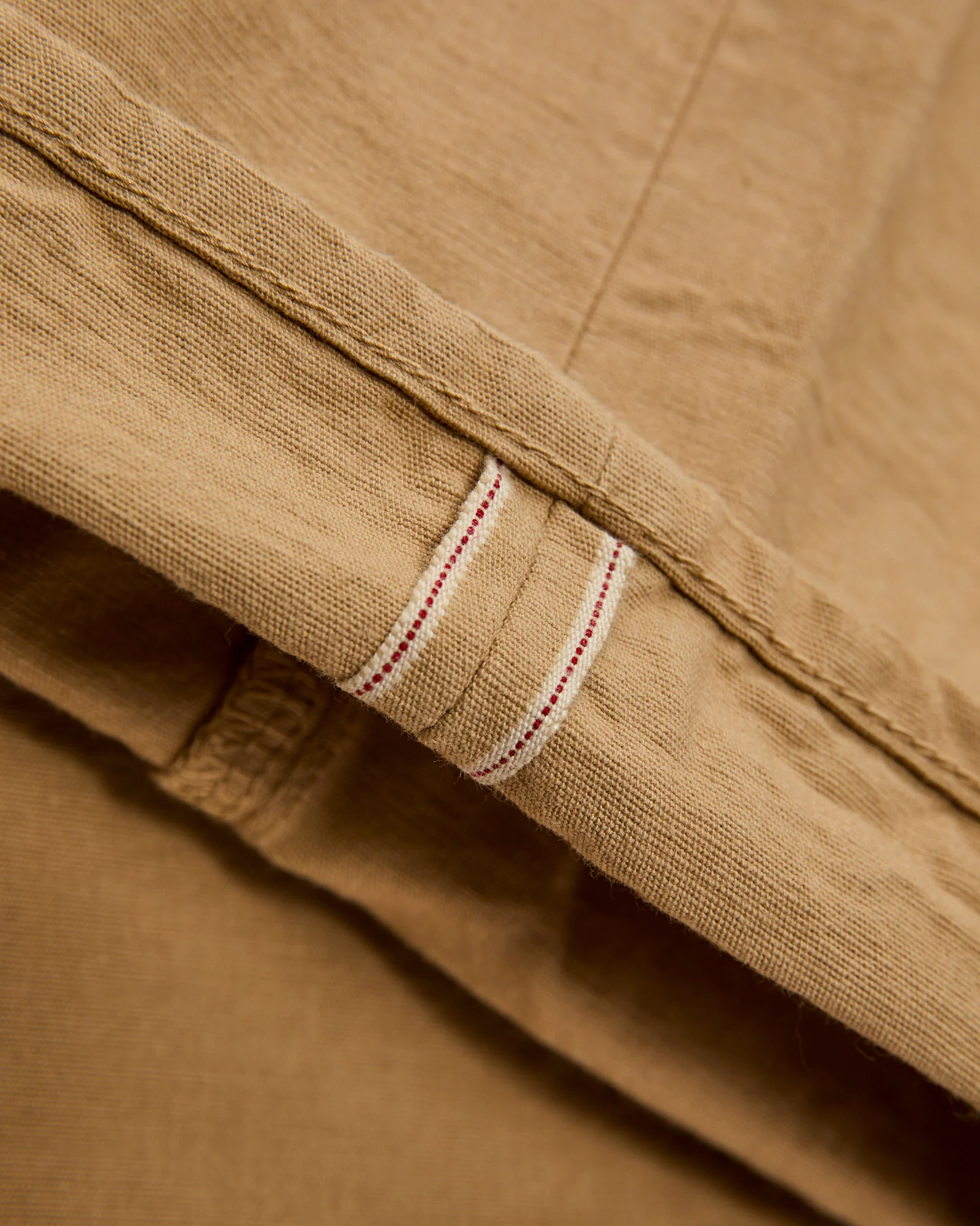 200-8BE "Beige Betacham" 8oz Selvedge Chambray Pants - Wide Straight Fit - Image 8