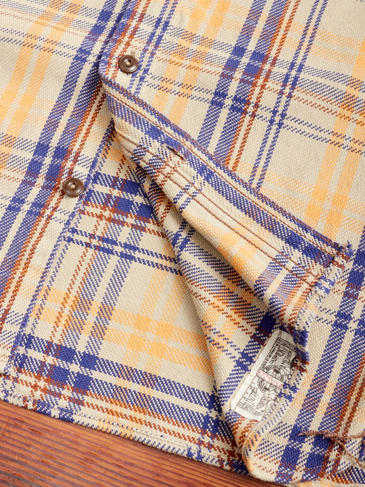 720WS Heavy Flannel Shirt in Beige - Image 7