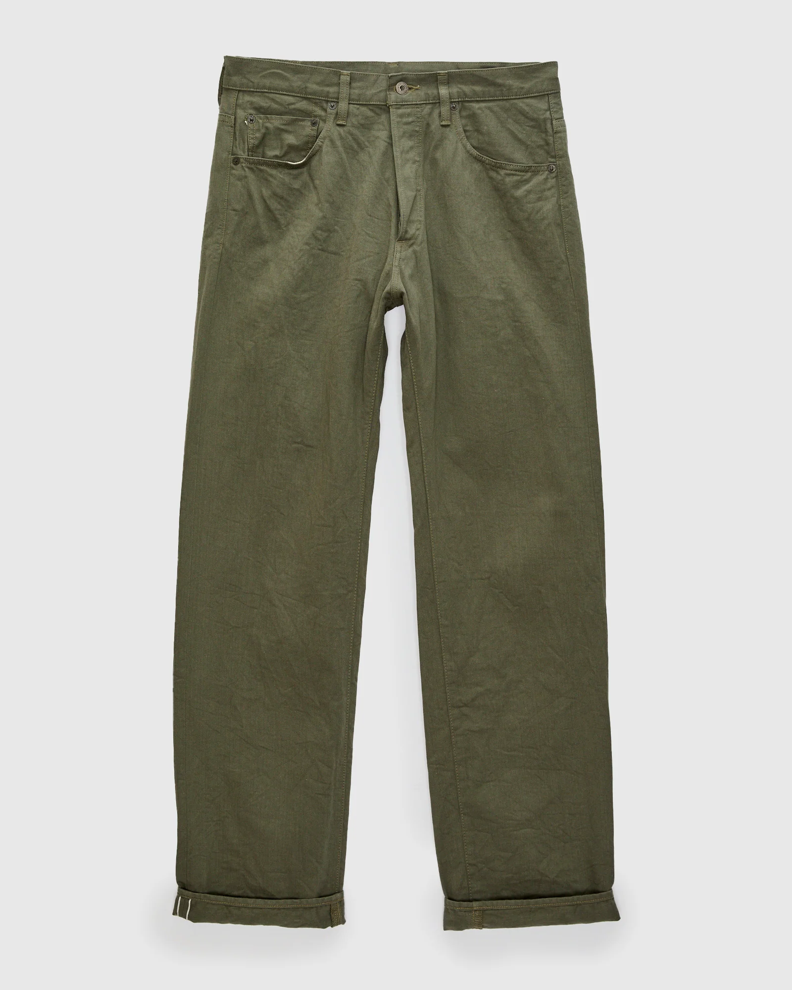 266SVC-LOL "Light Olive" 8oz Selvedge Chino Pants - Relaxed Straight Fit - Image 2