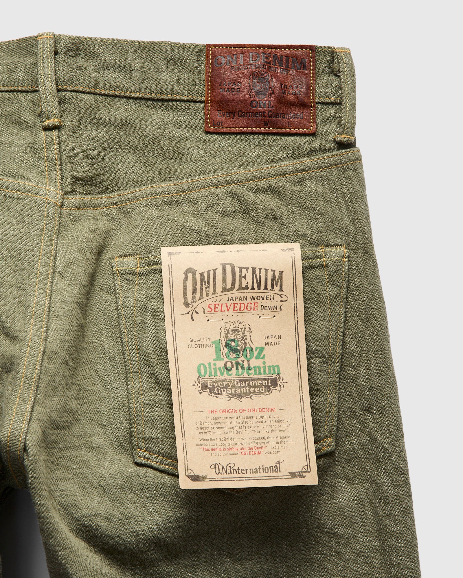 270-OLD18 "Olive" 18oz Low Tension Olive Selvedge Denim - New Regular Straight Fit - Image 4