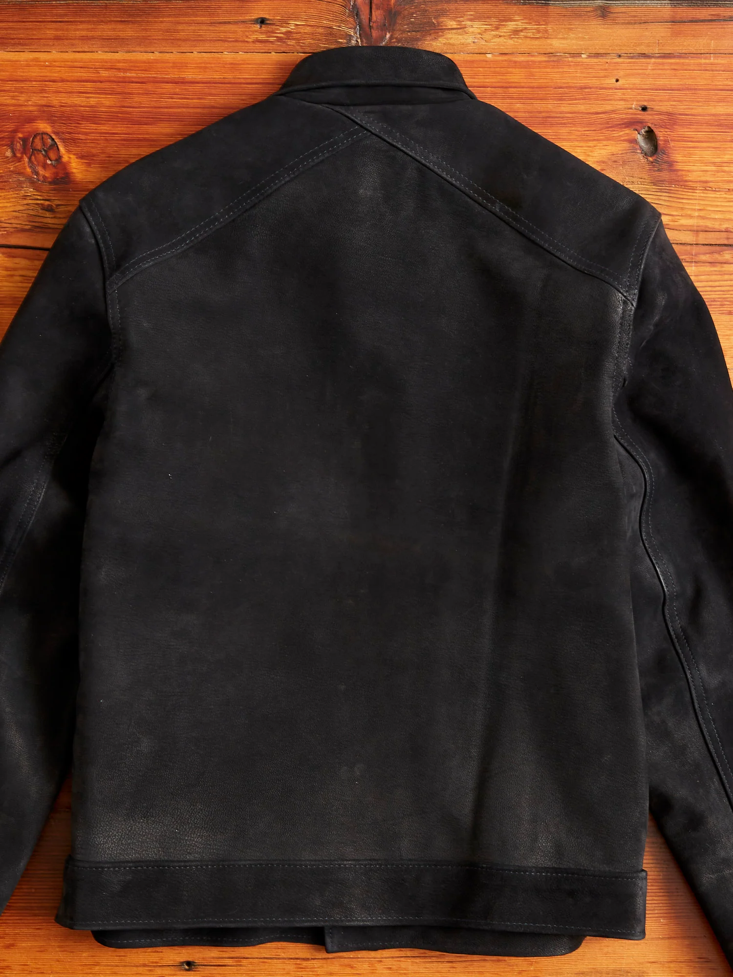 "3sixteen x Schott NYC" Goatskin Type-3 Leather Jacket in Black - Image 11