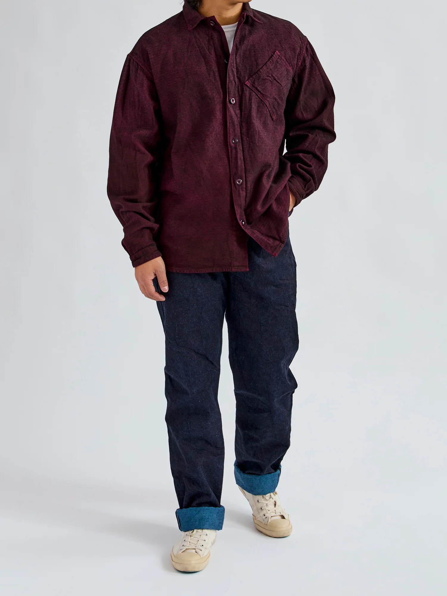 465 Argyle Chest Pocket Shirt in Hadal Library Herringbone - Image 11