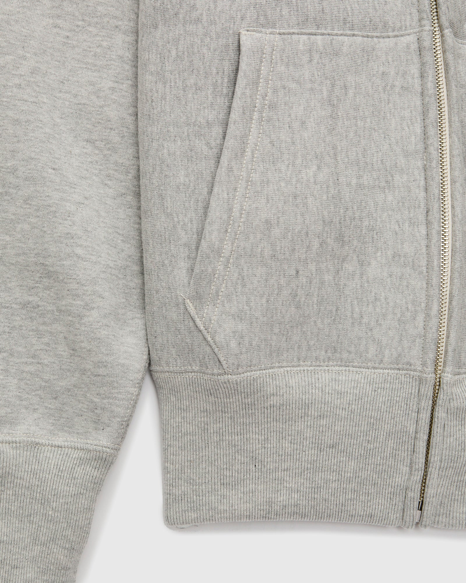 487 Reverse Weave Loopwheel Zip Hoodie in Heather Grey - Image 5