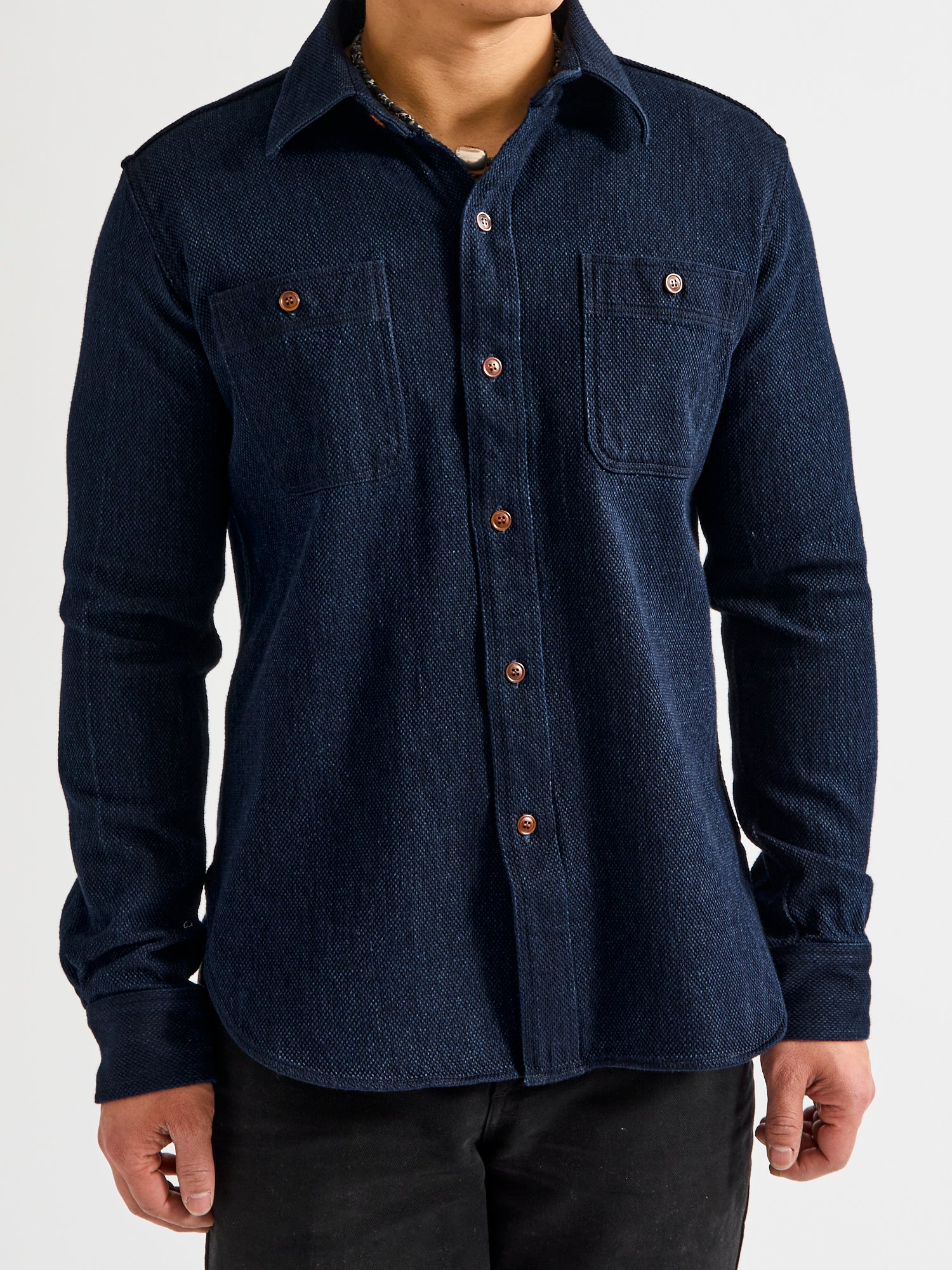 5713 "Heavyweight Sashiko" Work Shirt in Indigo - Image 2