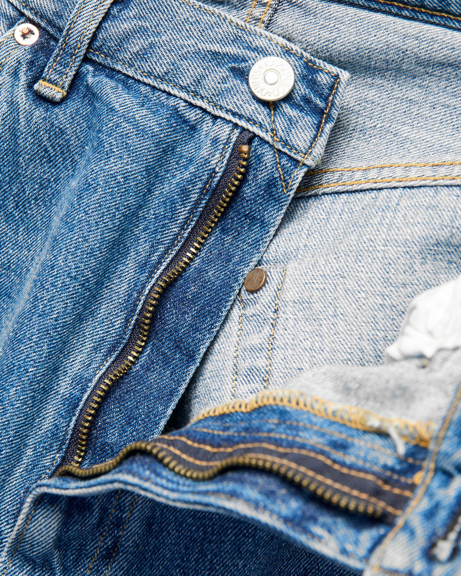 5P Zipper Front Denim Pants in Indigo Vintage Wash - Image 6