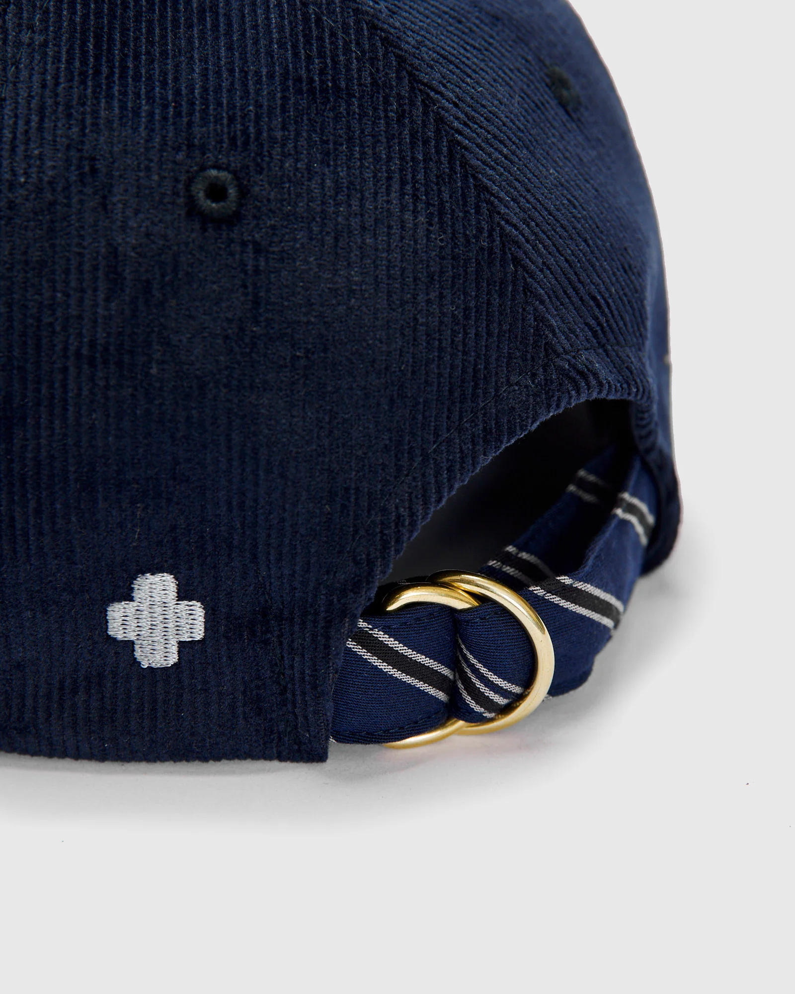 6-Panel Regimental Strap Corduroy Cap in Navy - Image 5