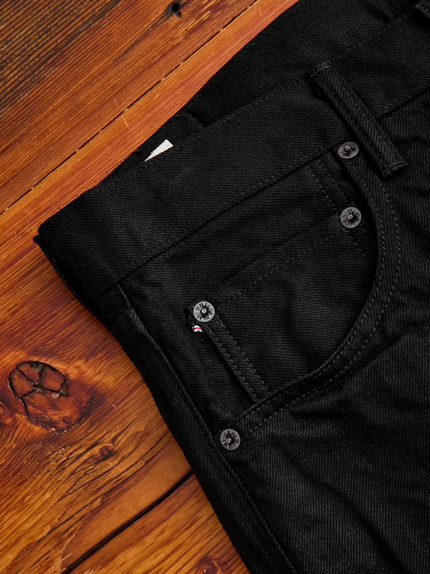 642-13BK "Jet Black" 13oz Selvedge Denim - Relaxed Tapered Fit - Image 8