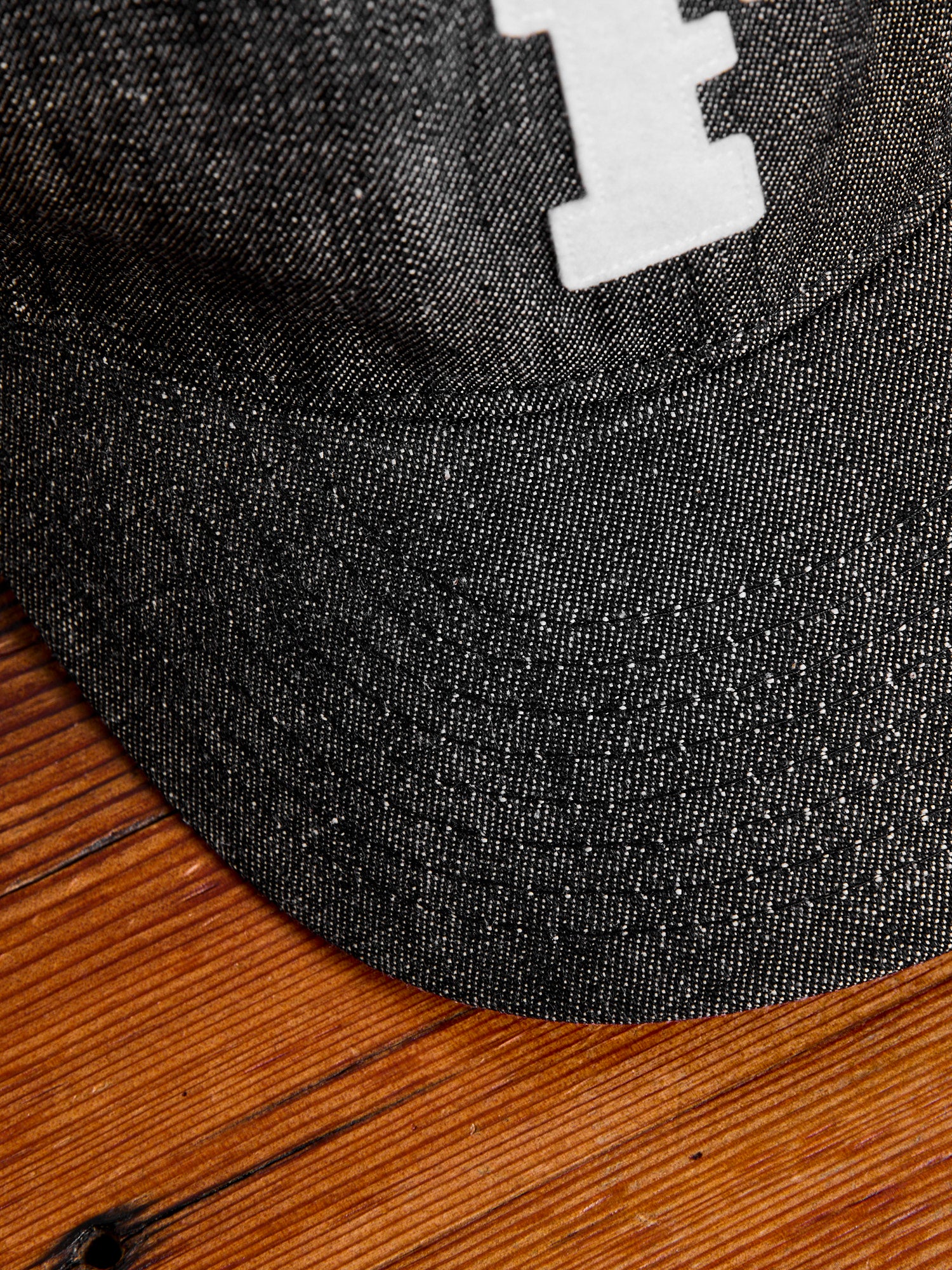 Patch Denim Baseball Cap in Black - Image 5
