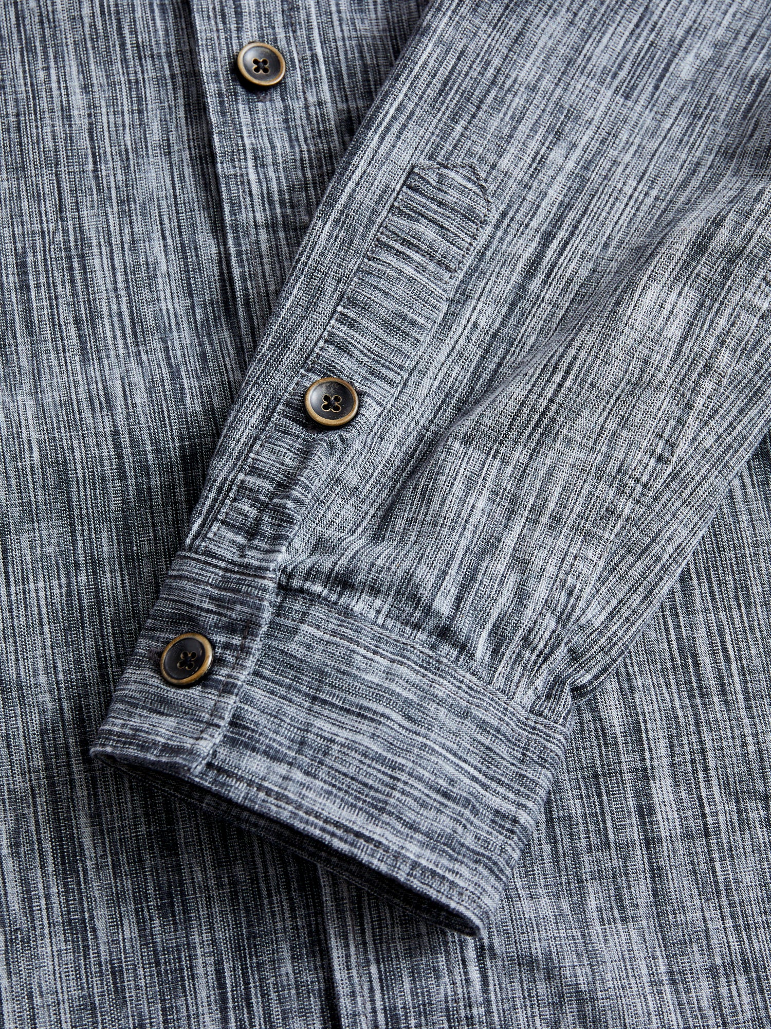 6oz Kasuri Chambray Button-Up Shirt in Black - Image 6