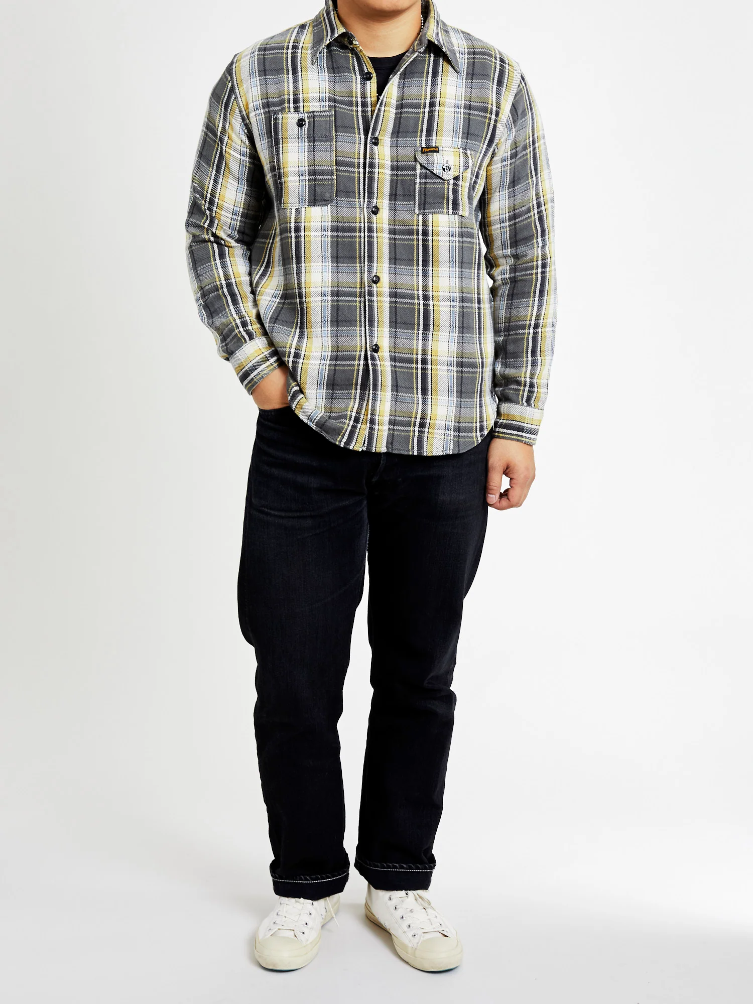 750WS Heavy Flannel Shirt in Grey - Image 13