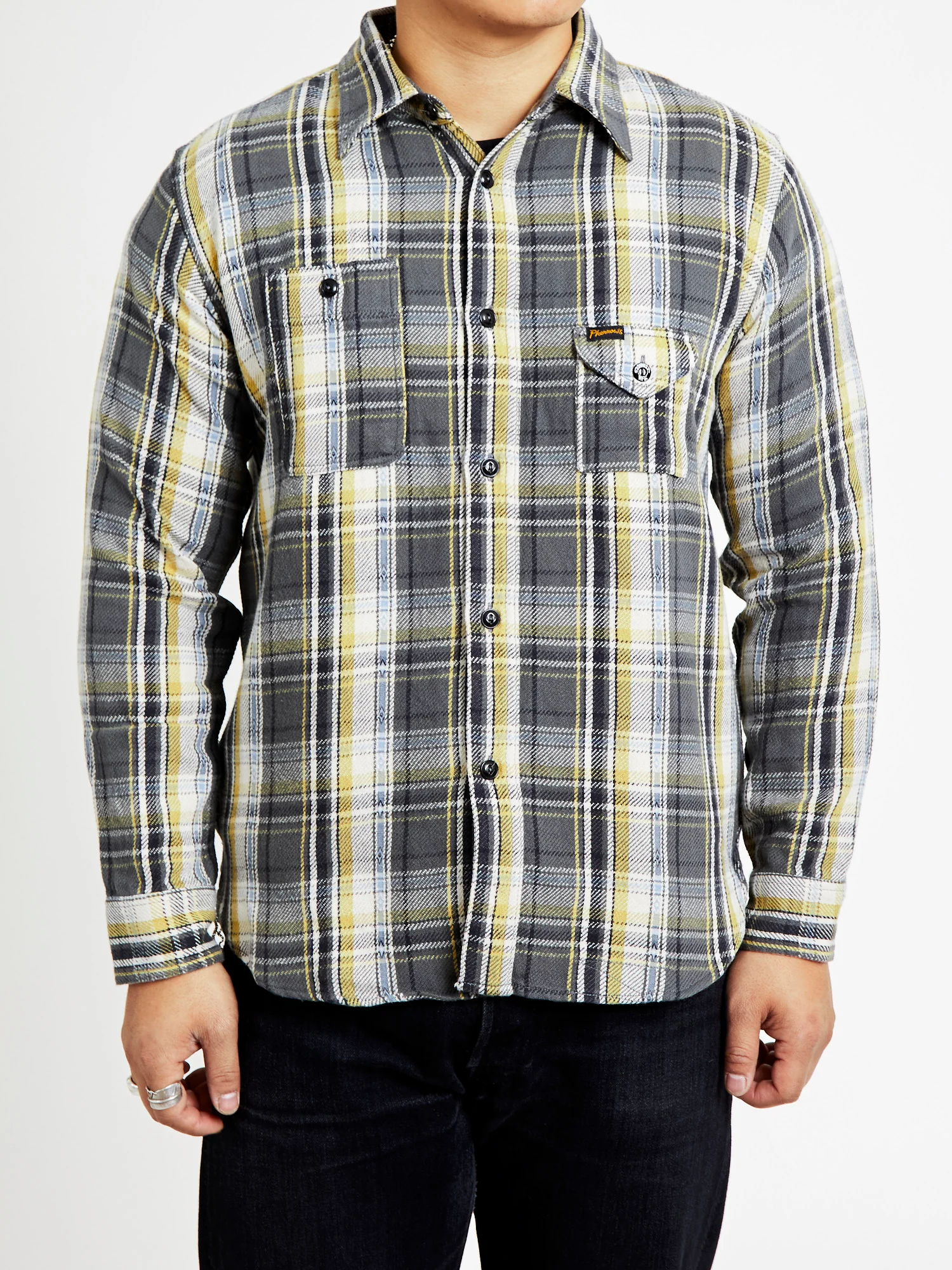 750WS Heavy Flannel Shirt in Grey - Image 2