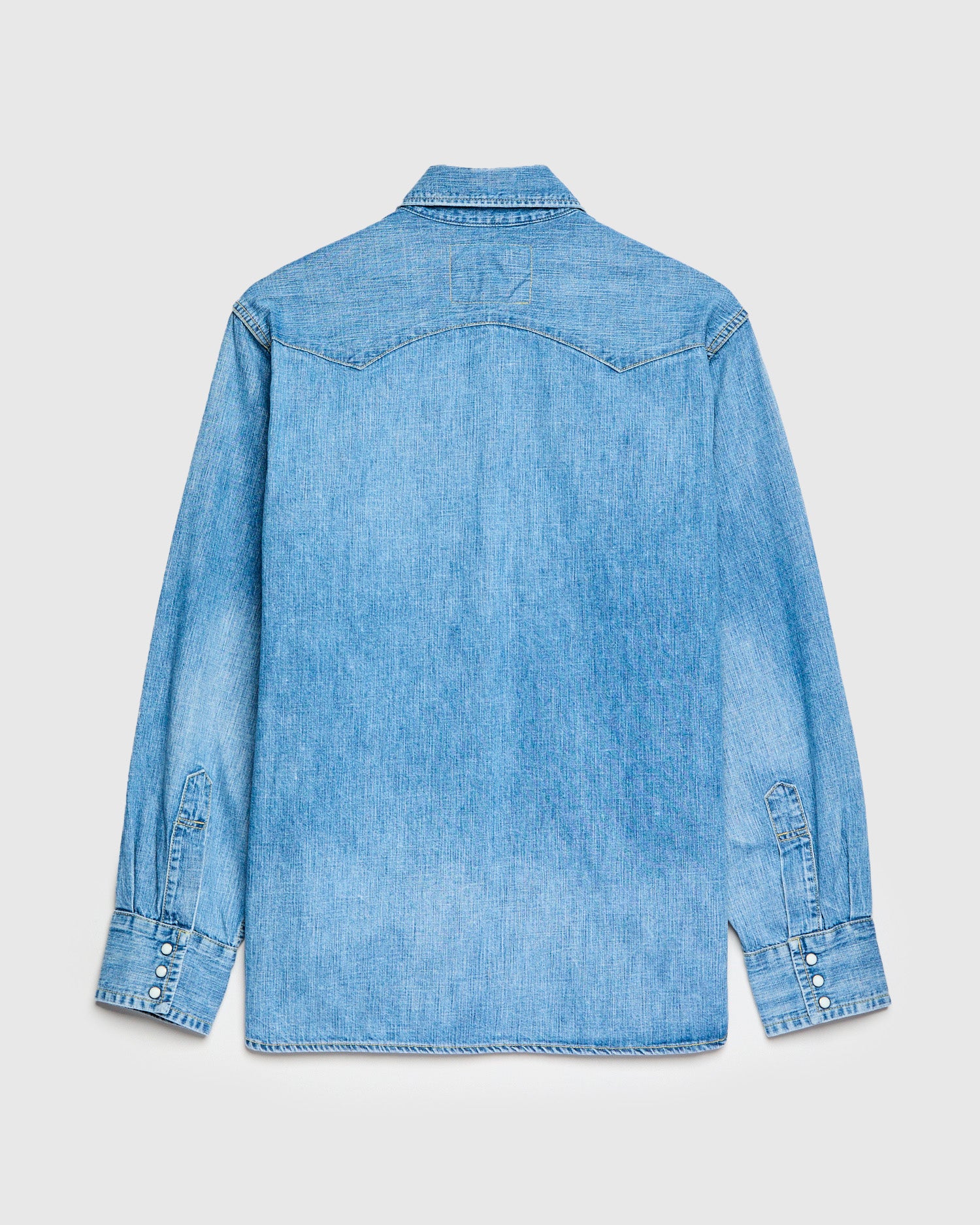 8.5oz Sawtooth Denim Western Shirt in Used Indigo - Image 2