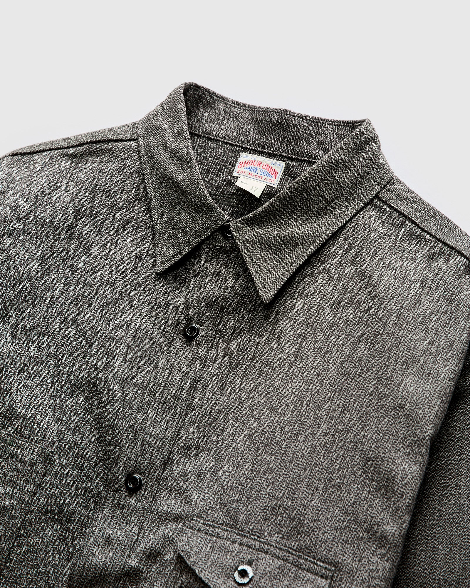8HU Mock-Twist Chambray Work Shirt in Black - Image 4